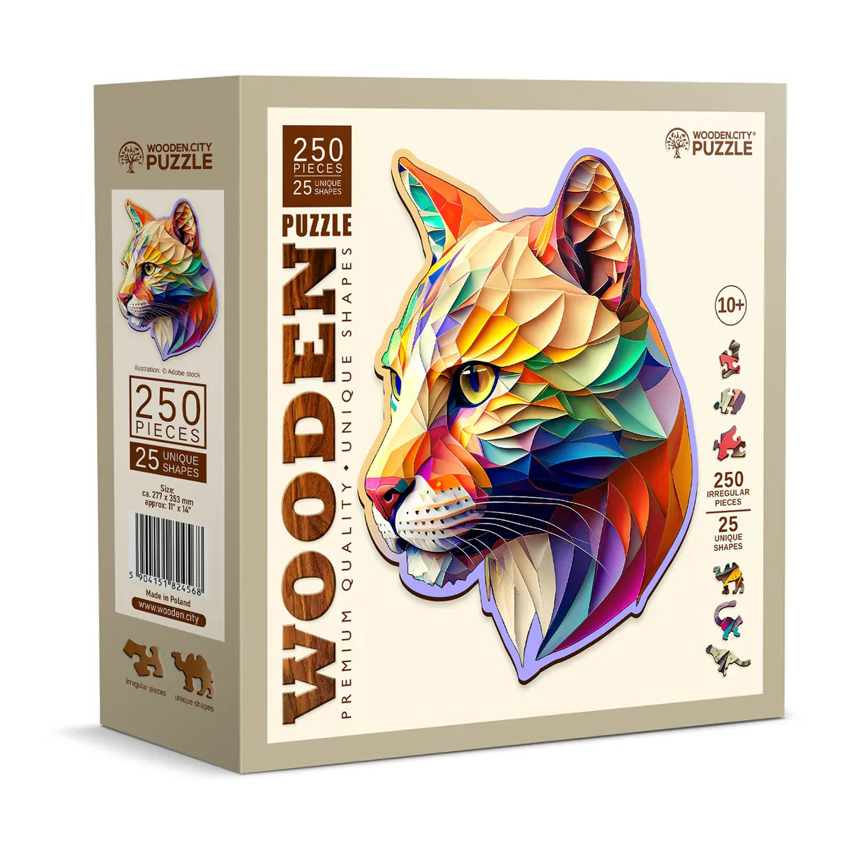 Gaudy Cougar 165 pcs - Wooden City Puzzle