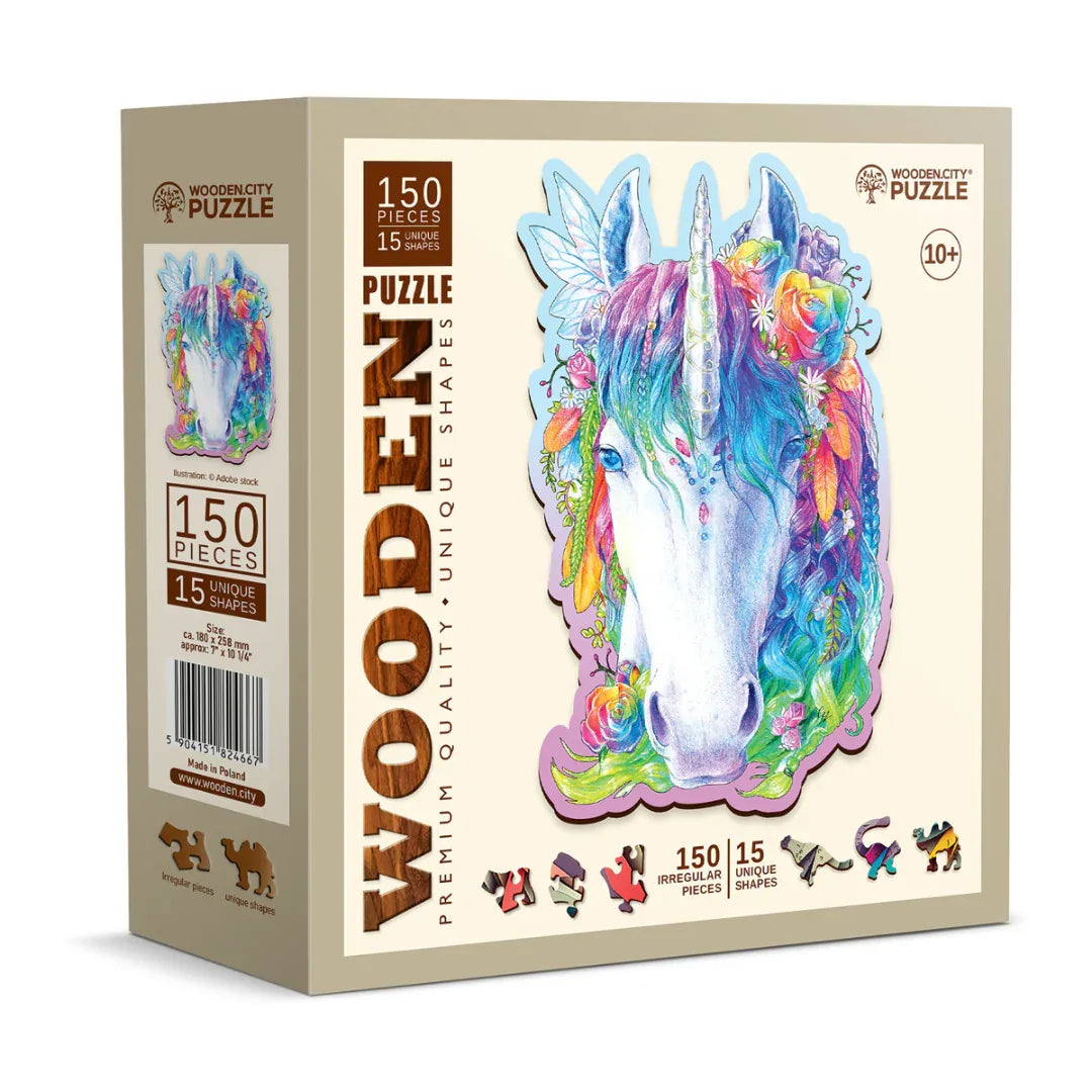 Stylish Unicorn 165 pcs - Wooden City Puzzle