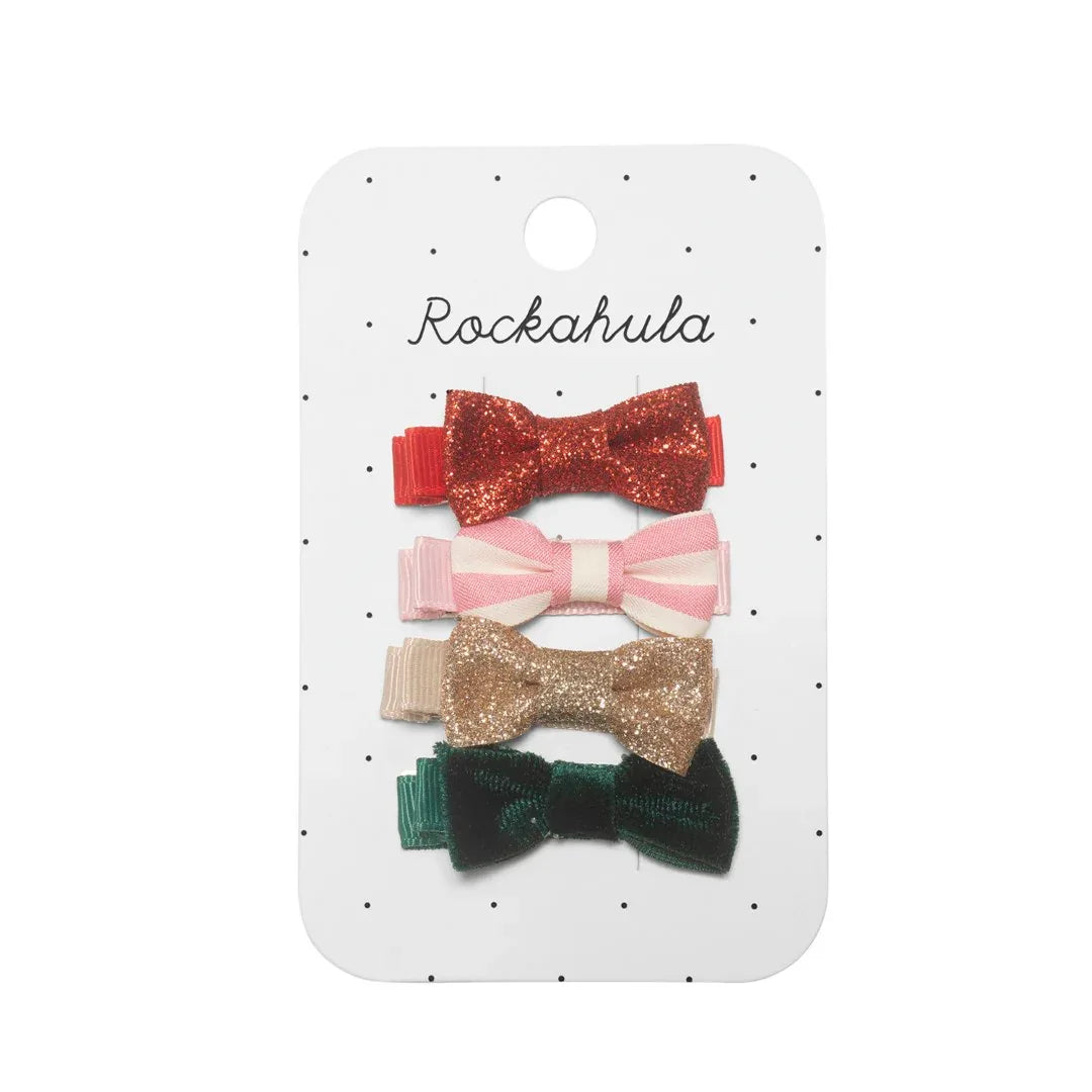 Jolly Christmas Mini Bow Clips - Rockahula