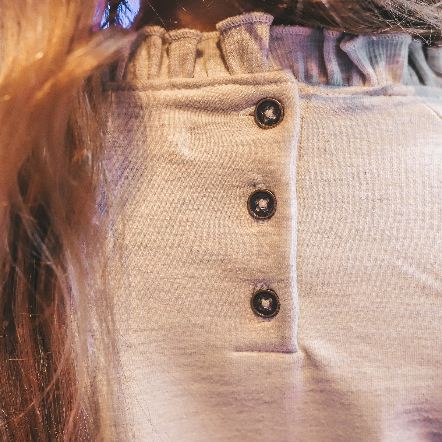 Melange Ruffle Sweater Birch