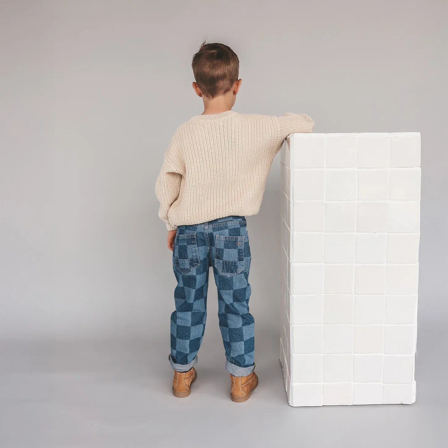 Denim Straight Leg Check Denim - Your Wishes