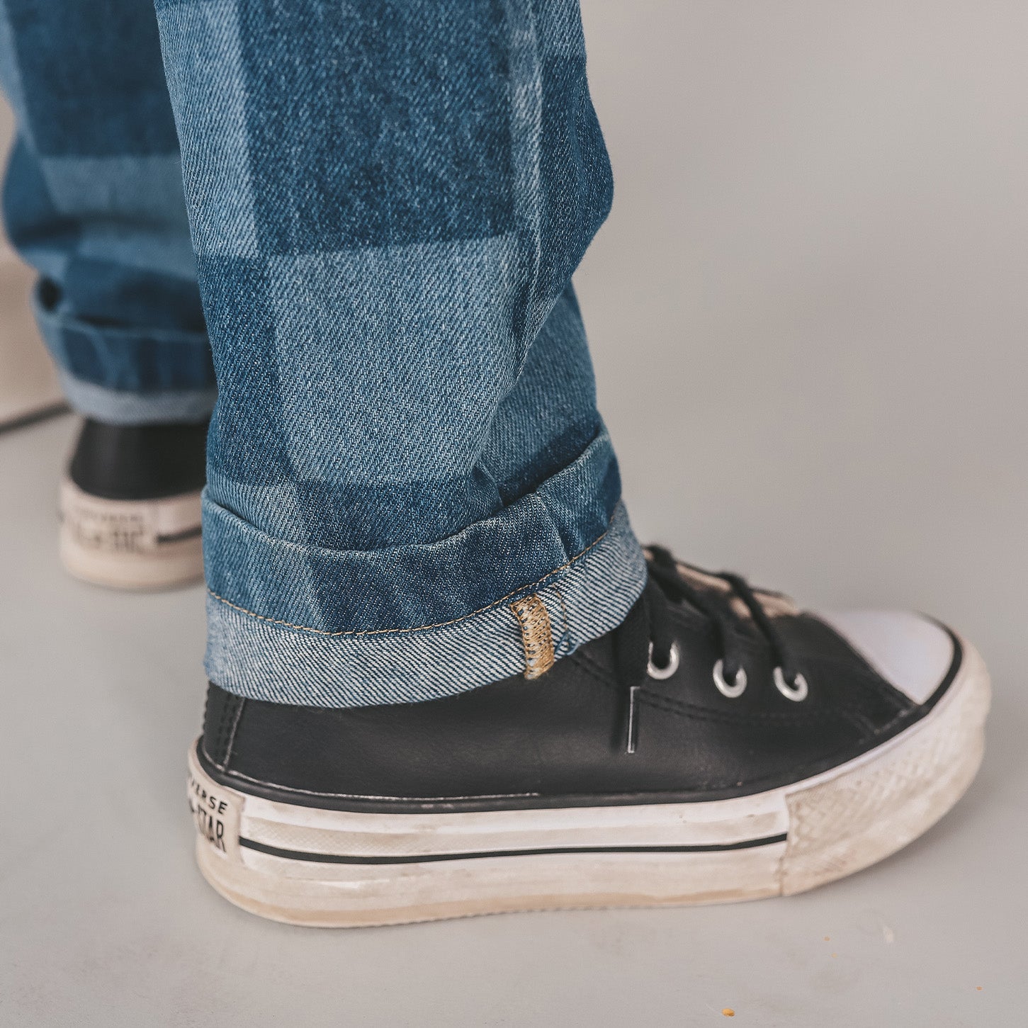 Denim Straight Leg Check Denim