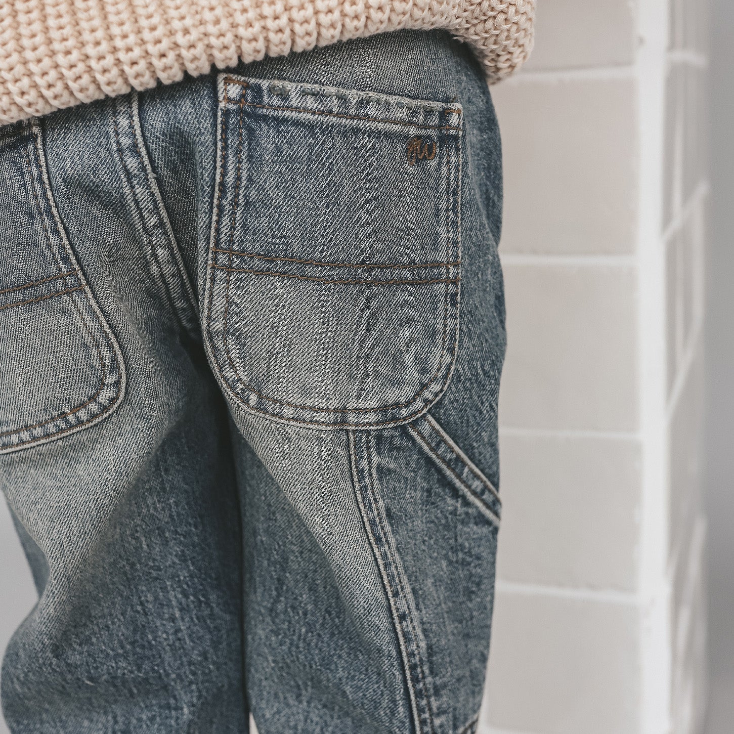 Denim Worker Jeans Tinted Mid Blue