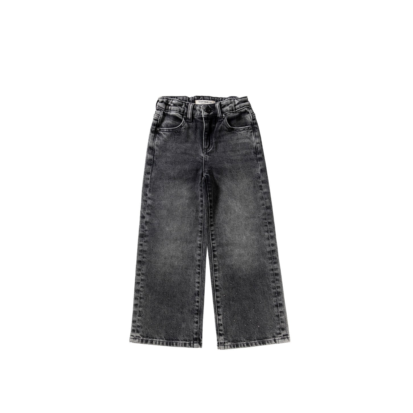 Stretch Denim Wide Leg Glitter Jeans