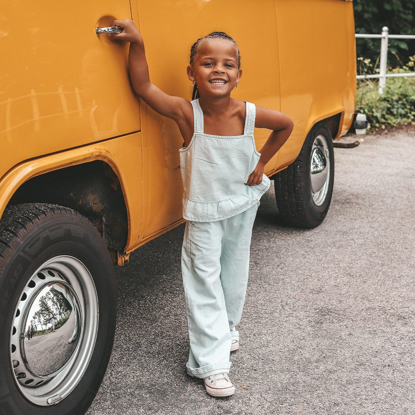 Chambray Ruffle Pants Sunlit Blue - Your Wishes