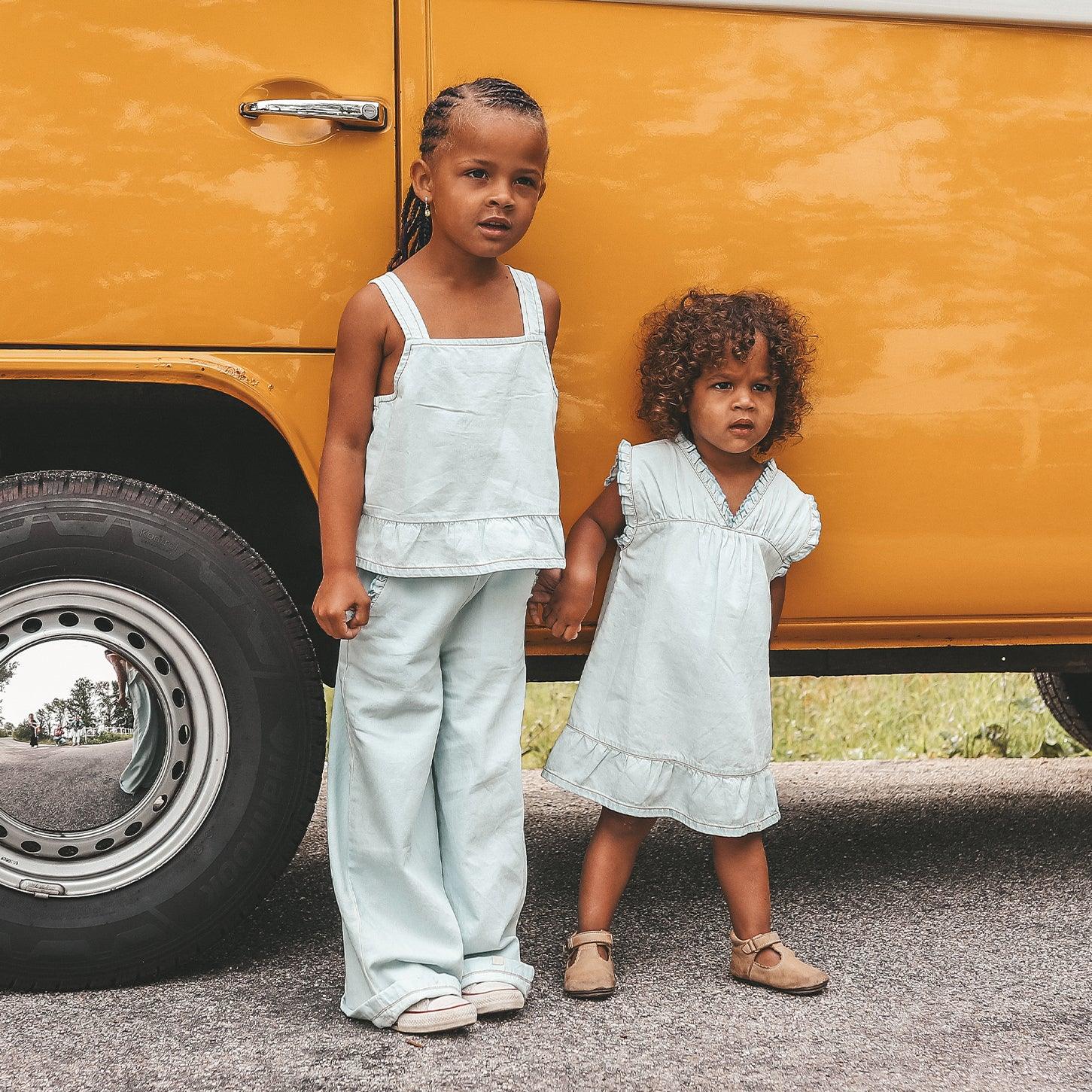 Chambray Ruffle Pants Sunlit Blue - Your Wishes