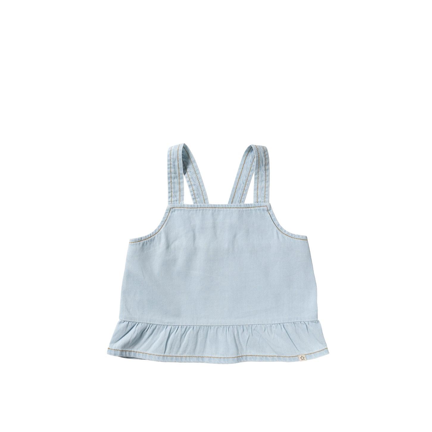 Chambray Ruffle Singlet Sunlit Blue - Your Wishes