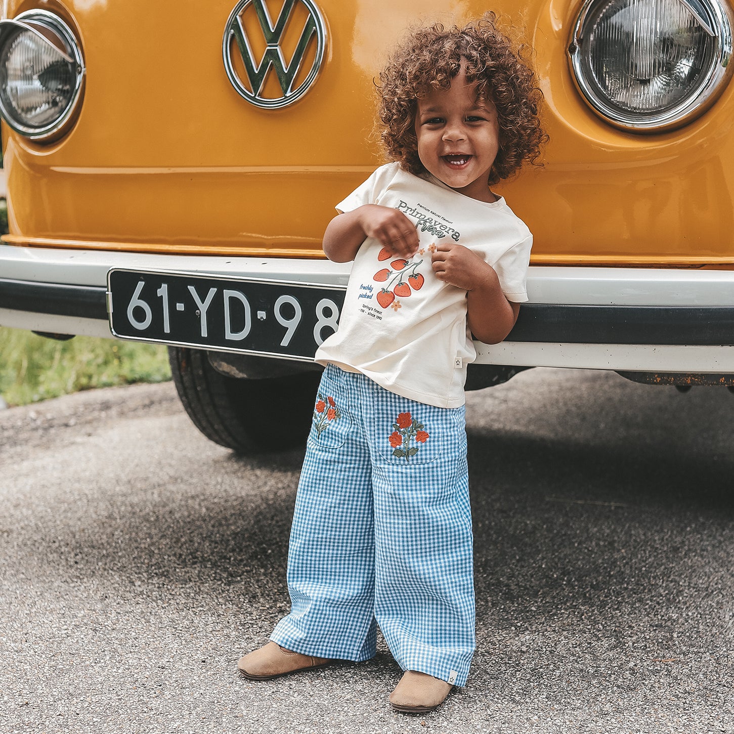 Vichy Blue Wide Leg Pants Allure