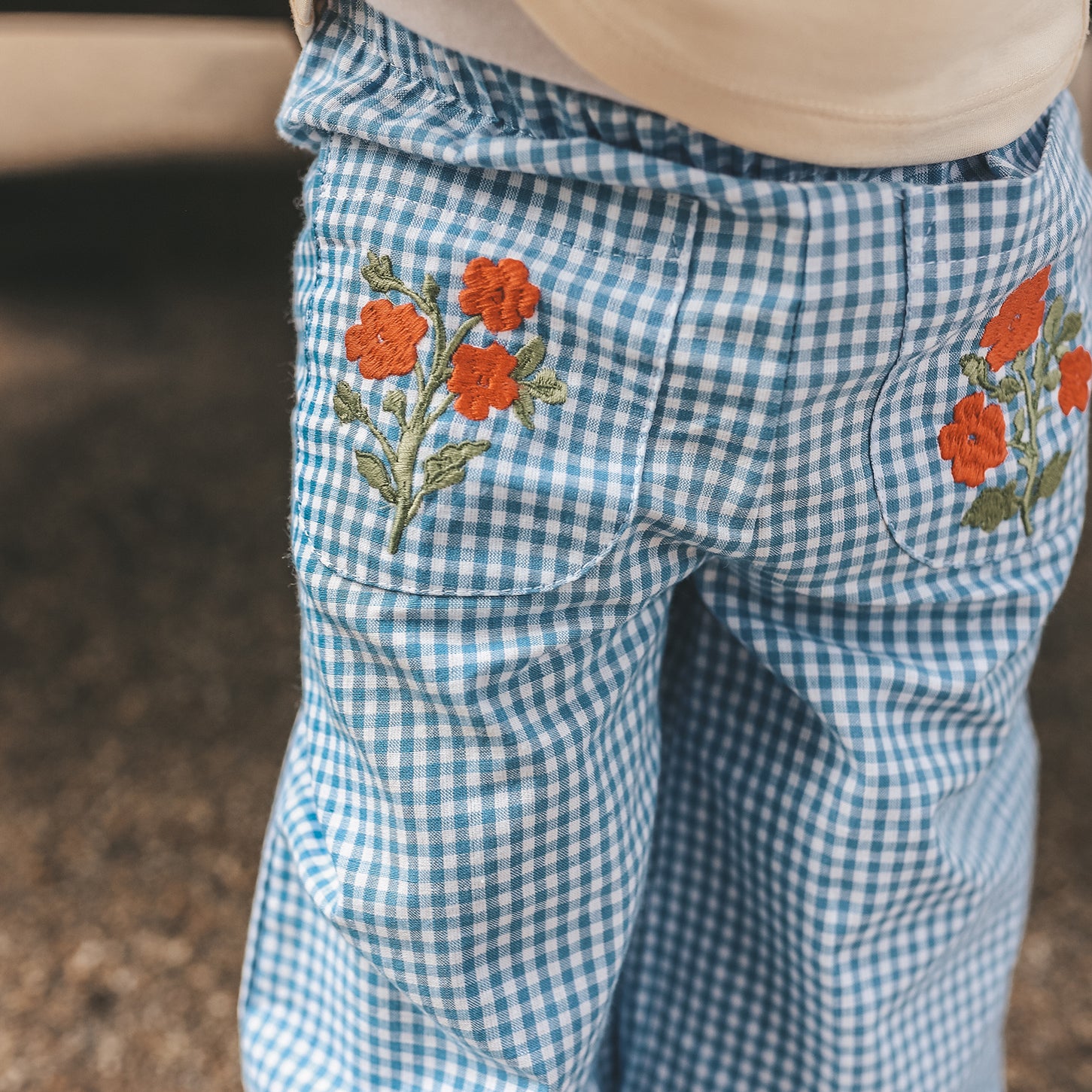 Vichy Blue Wide Leg Pants Allure