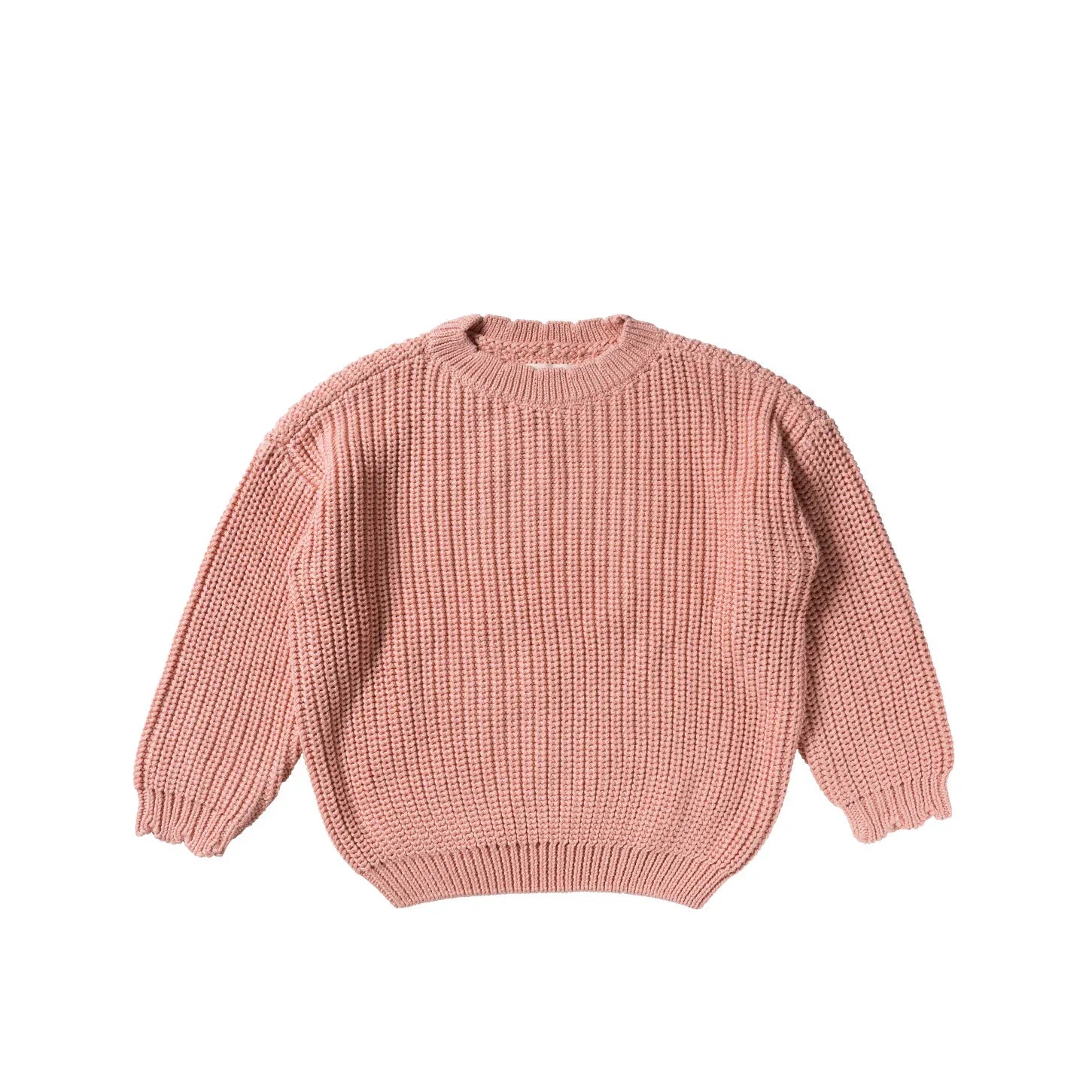 Knit Chunky Scallop Sweater Rose Dawn - KDkes