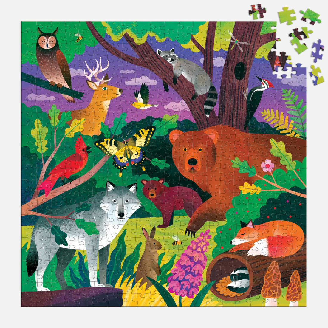 Glow In The Dark Forest Familiepuzzel 500pcs