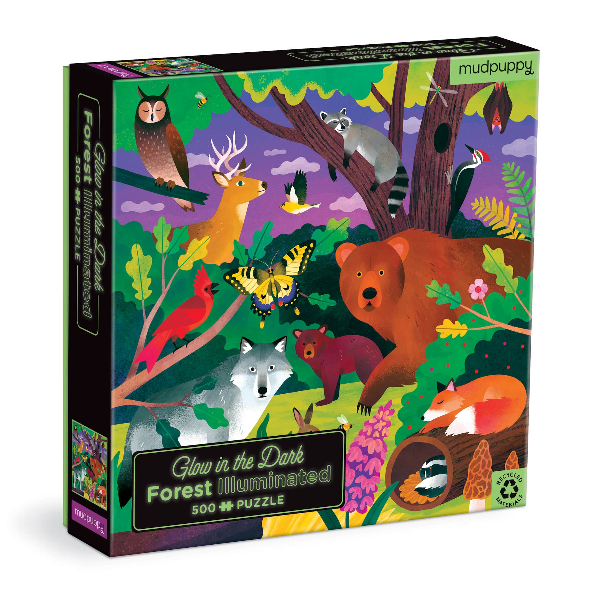 Glow In The Dark Forest Familiepuzzel 500pcs