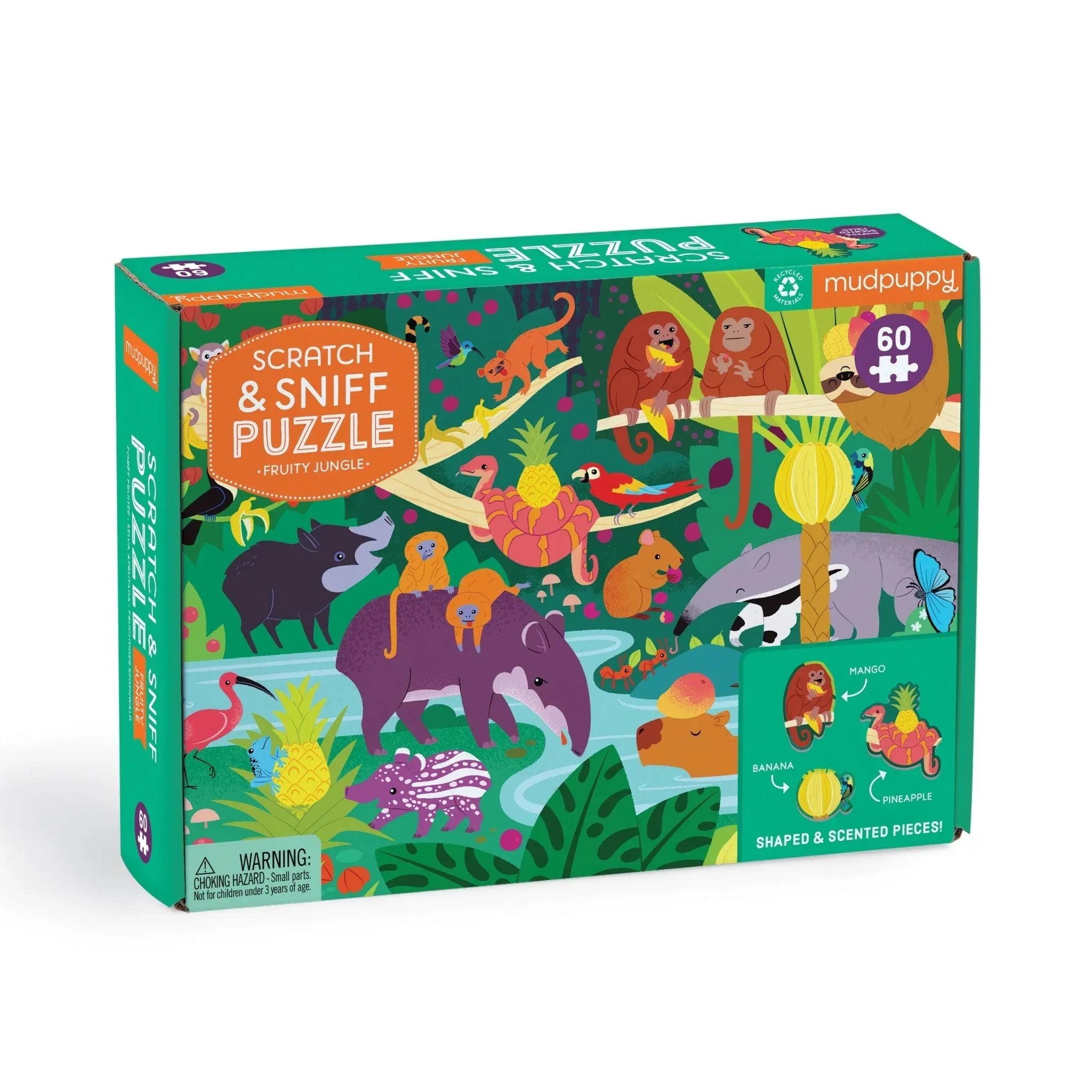 Scratch & Sniff Puzzle Fruity Jungle 60pcs - Mudpuppy