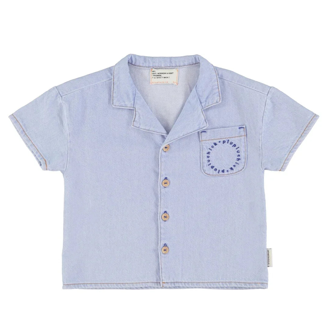 Hawaiian Shirt Light Blue Soft Denim - Piupiuchick