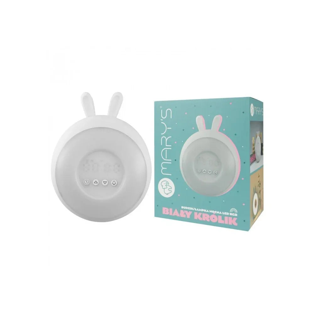 Alarm Clock / Led Lamp RGB Bunny White - Mary&