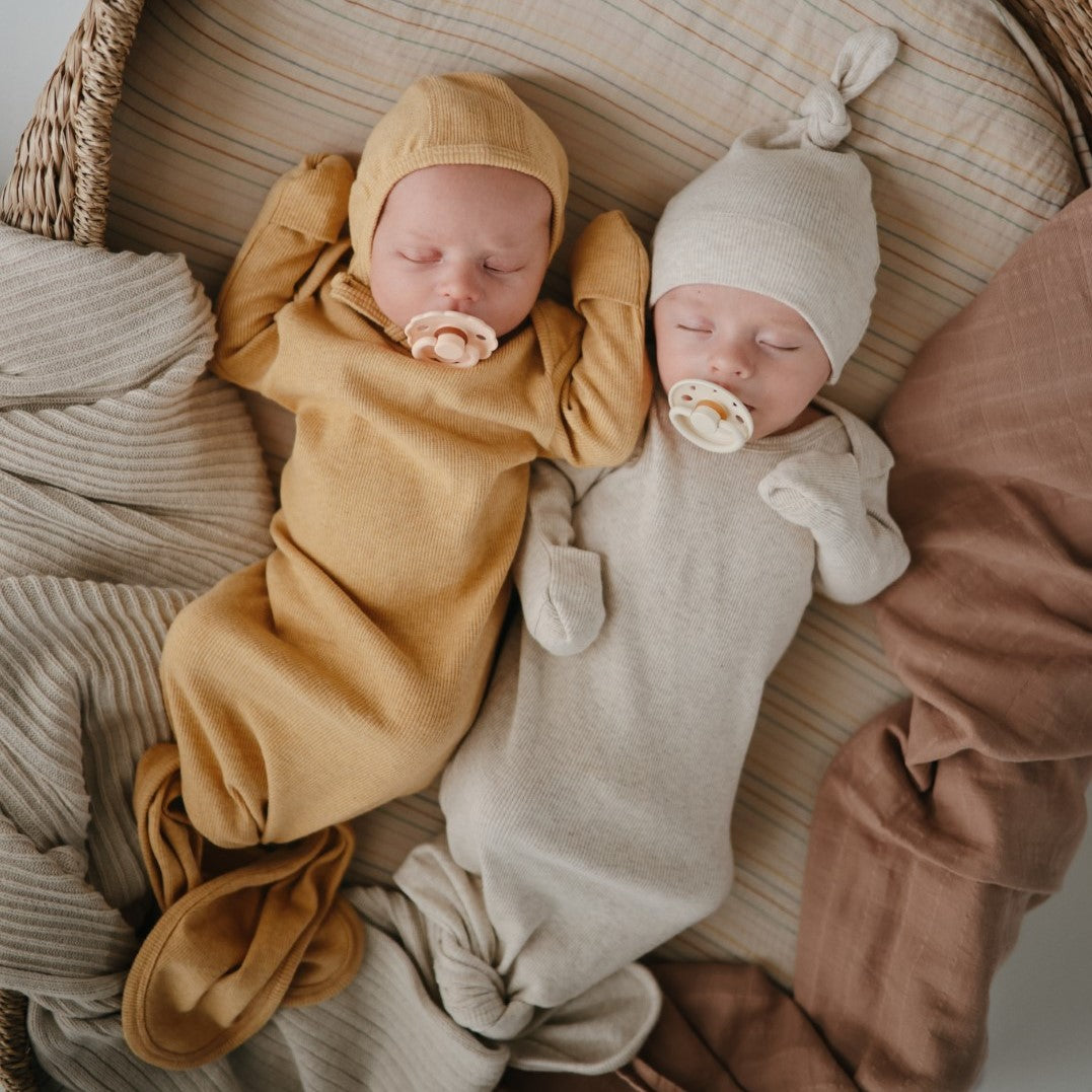 Baby Bonnet Mustard Melange