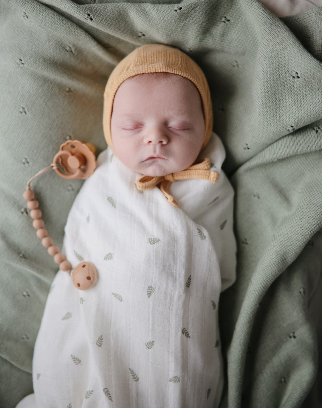 Baby Bonnet Mustard Melange