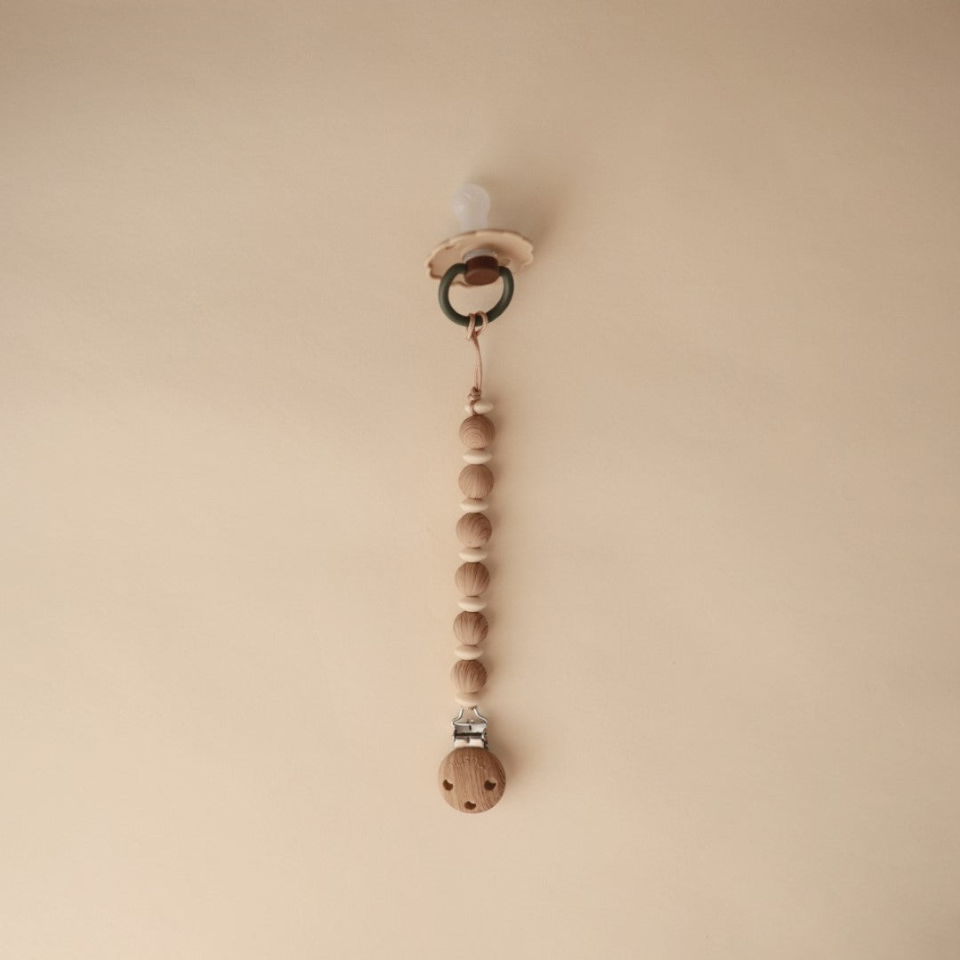 Luna Pacifier Clip Faux Wood