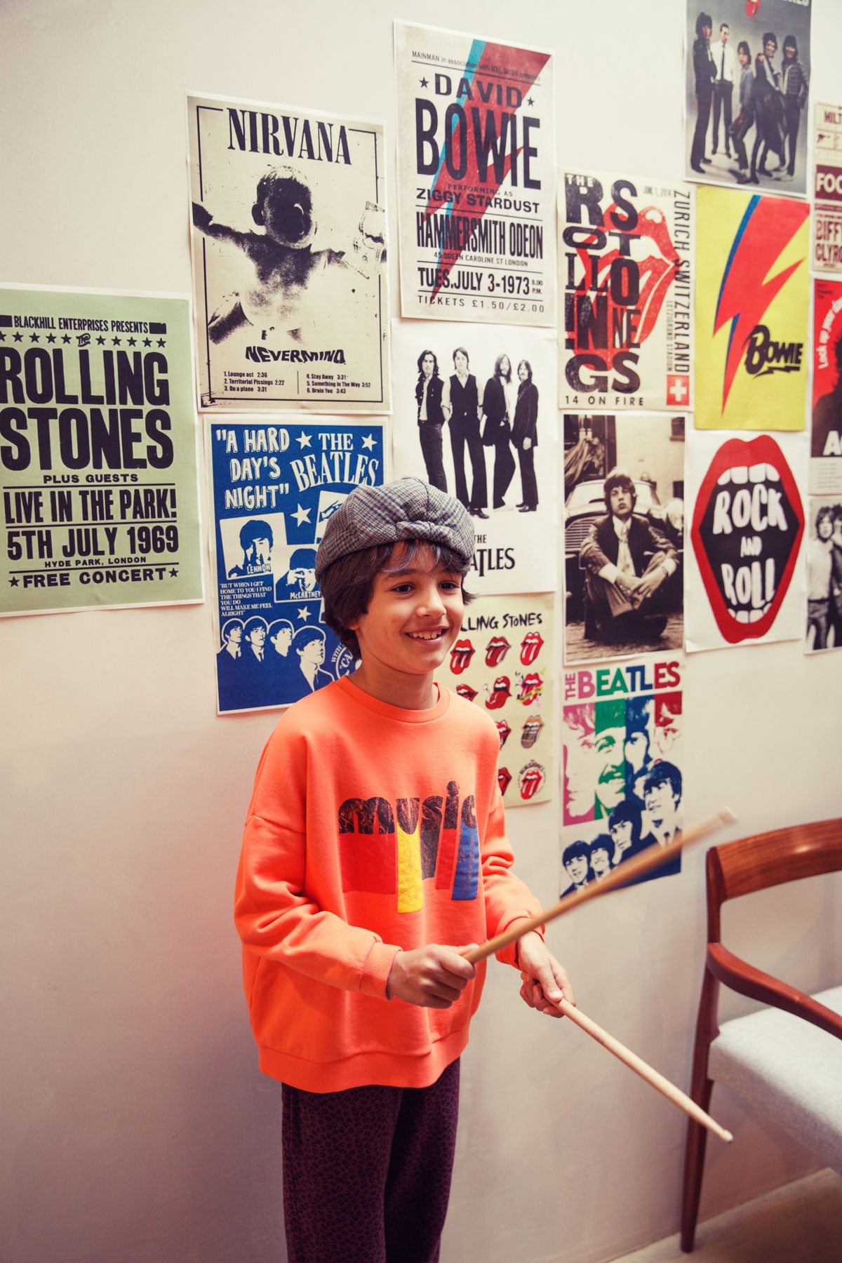 Sweatshirt Orange With Music Print