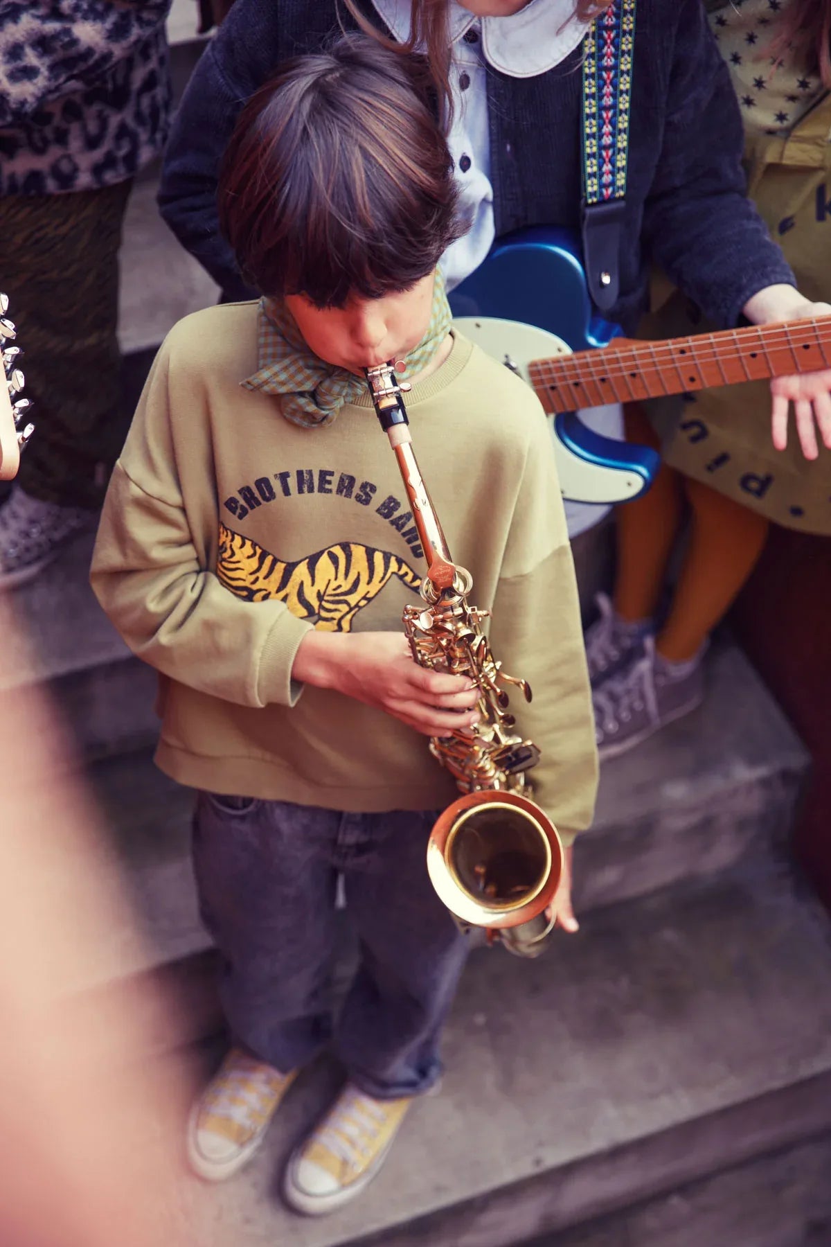 Sweatshirt Olive Green With Tiger Print - KDkes