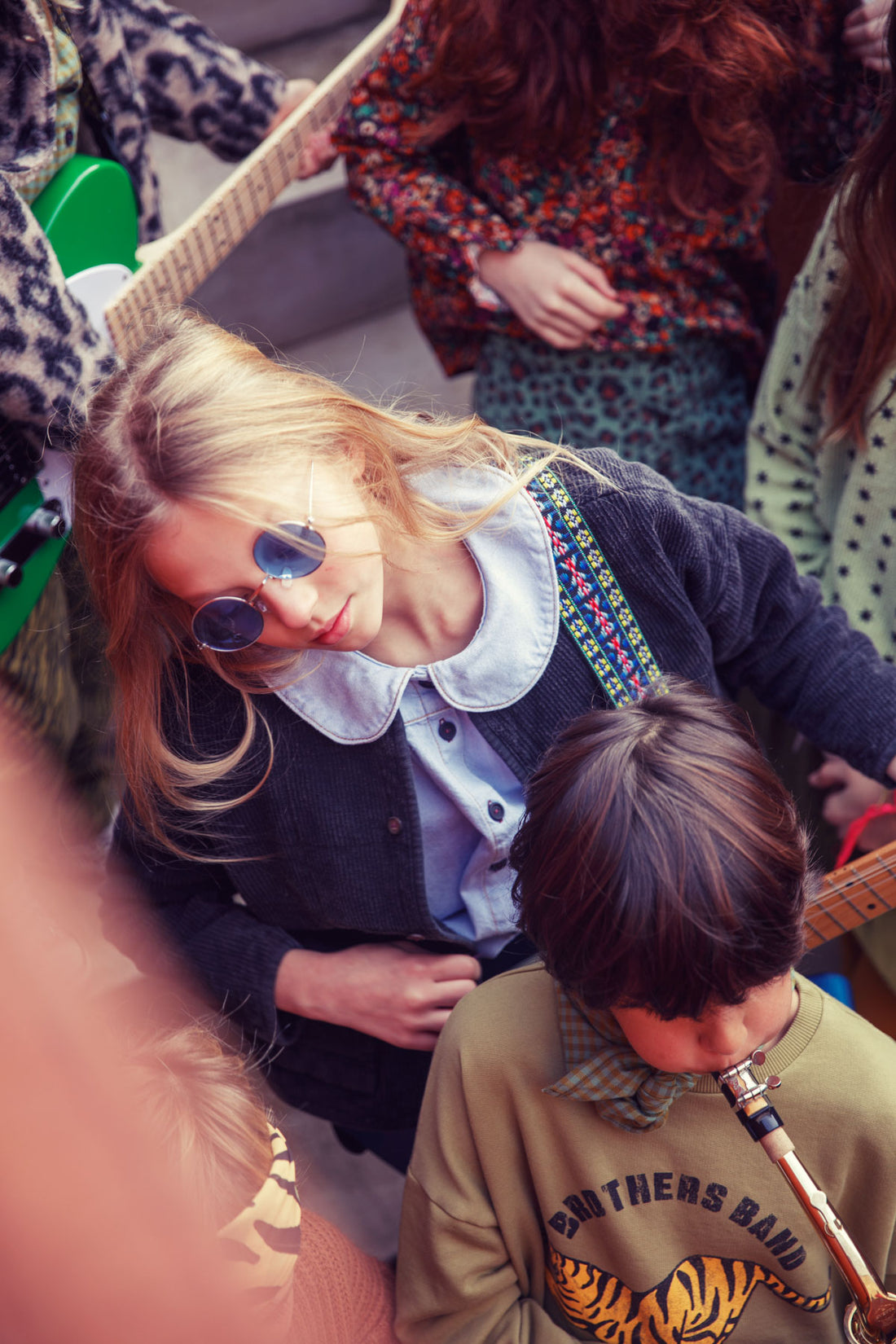 Peter Pan Collar Blouse Light Blue Soft Denim