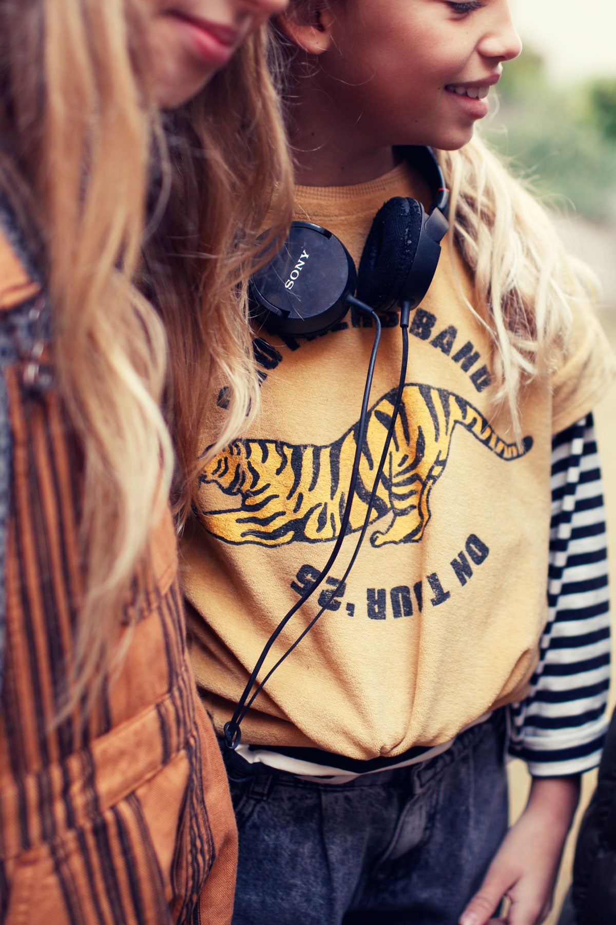 Terry Cotton T-shirt Mustard Tiger Print