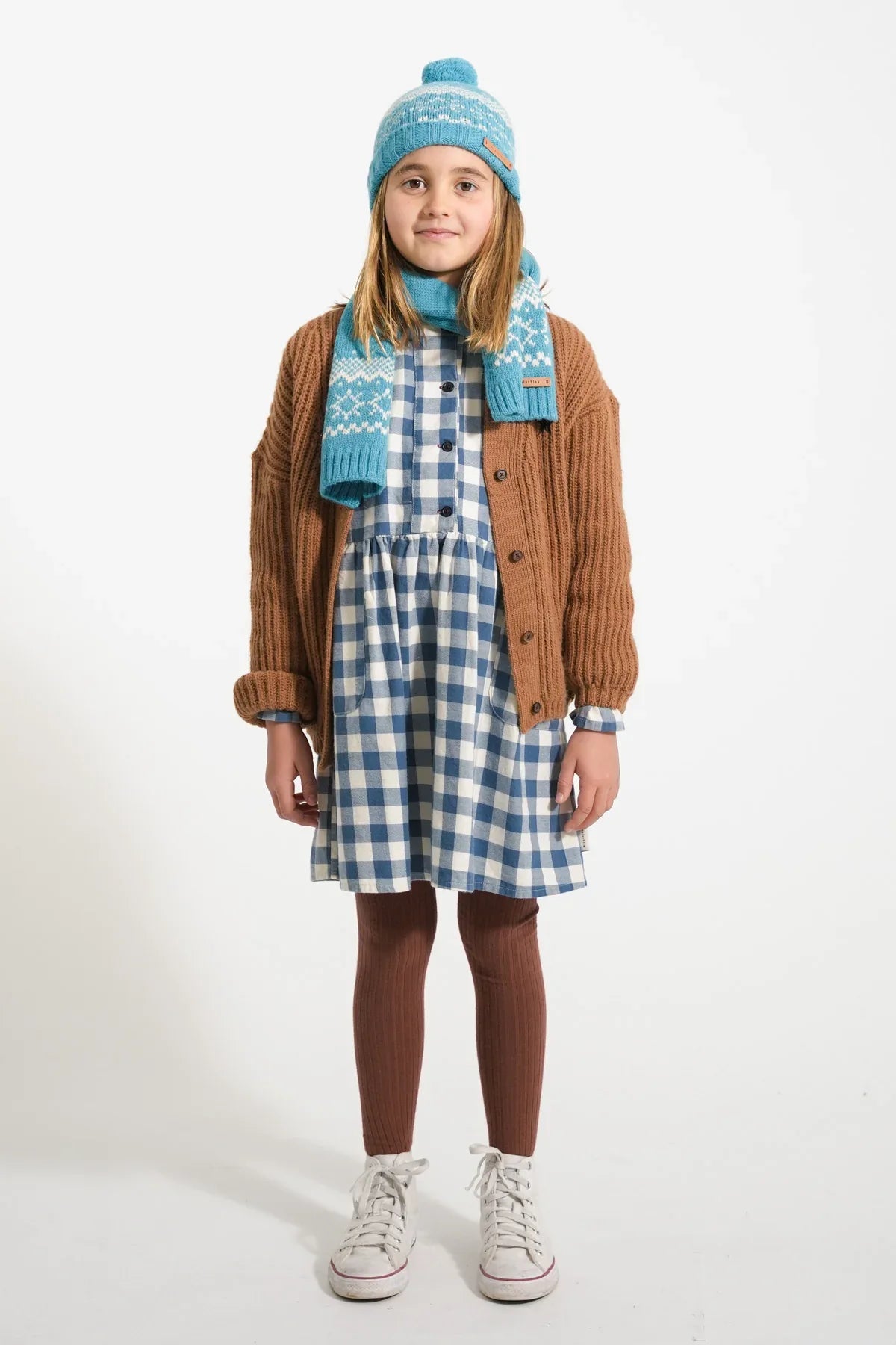 Short Dress Blue And White Checkered - Piupiuchick