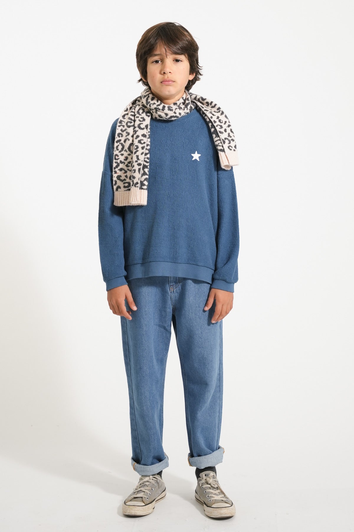 Unisex Trousers Washed Navy Denim