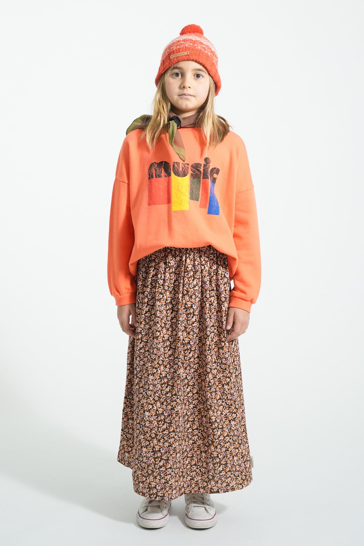 Sweatshirt Orange With Music Print