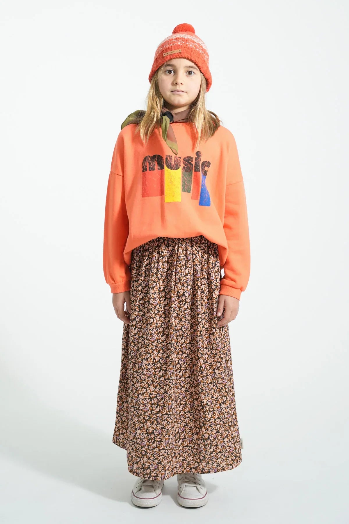 Sweatshirt Orange With Music Print - Piupiuchick
