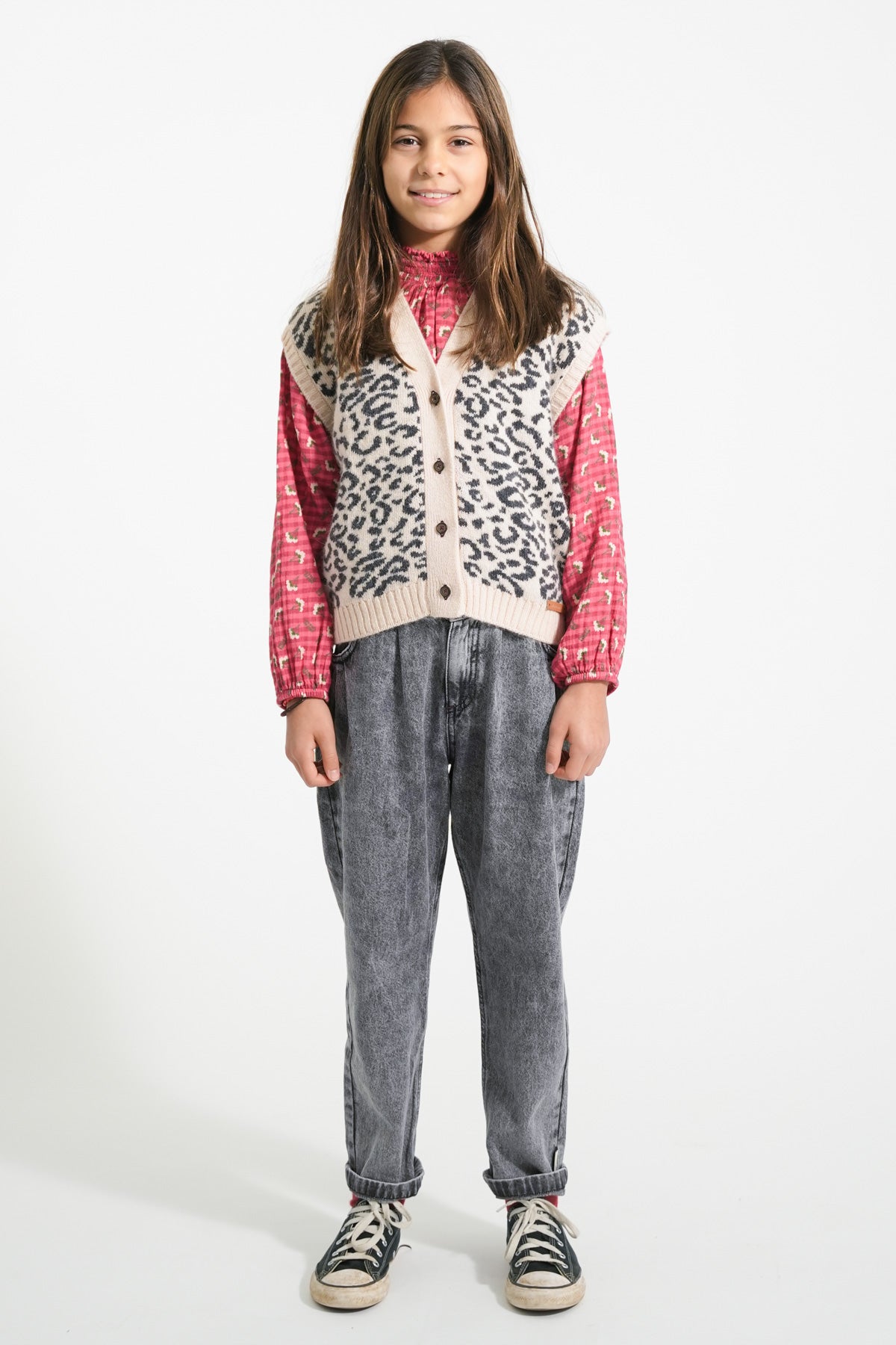 Mom Fit Trousers Washed Black Denim