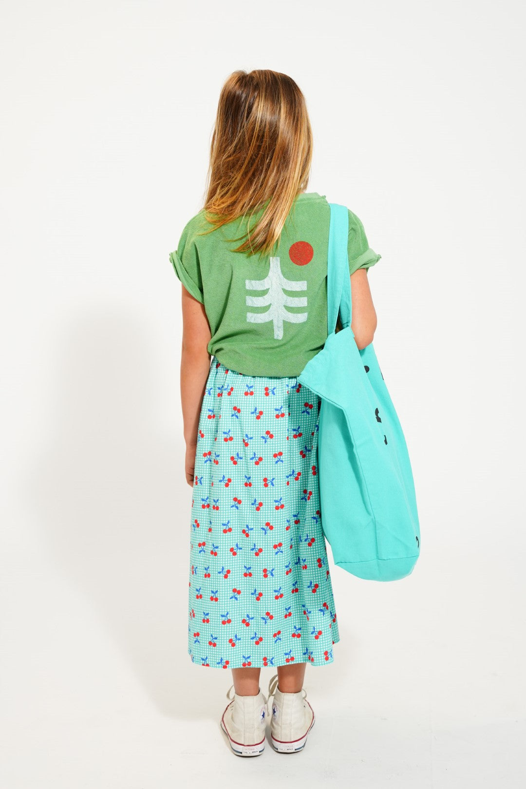 T-Shirt Green With Mountain Lake Print