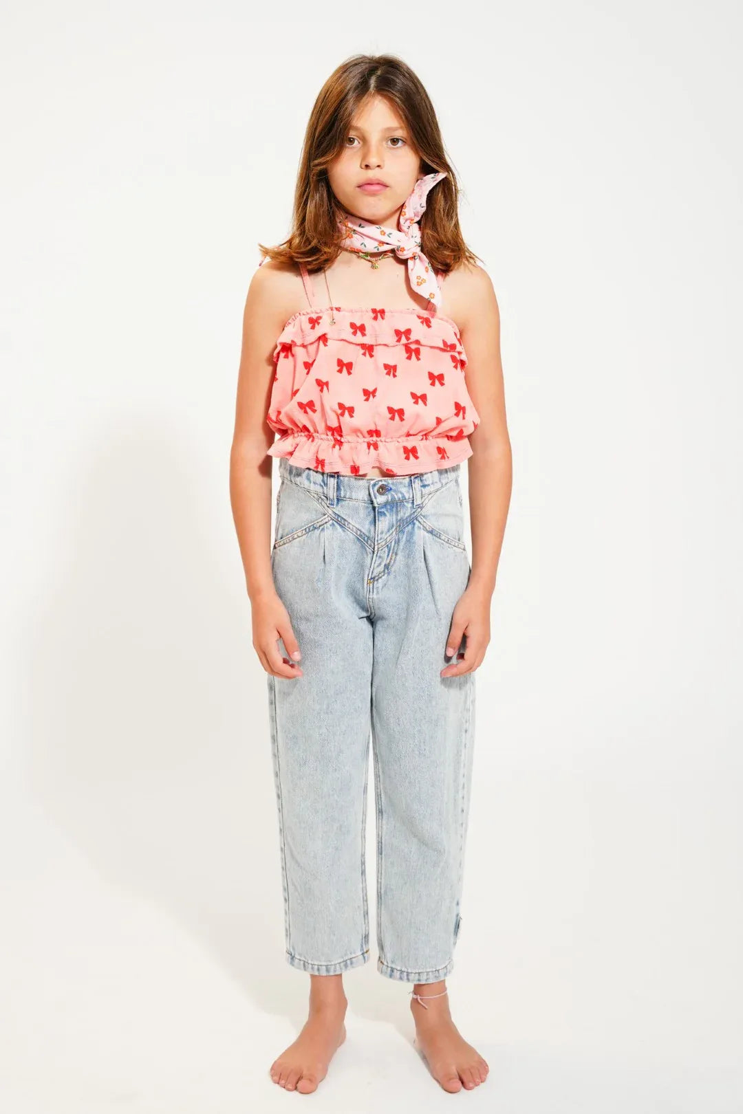 Top With Straps Pink With Red Bows - Piupiuchick