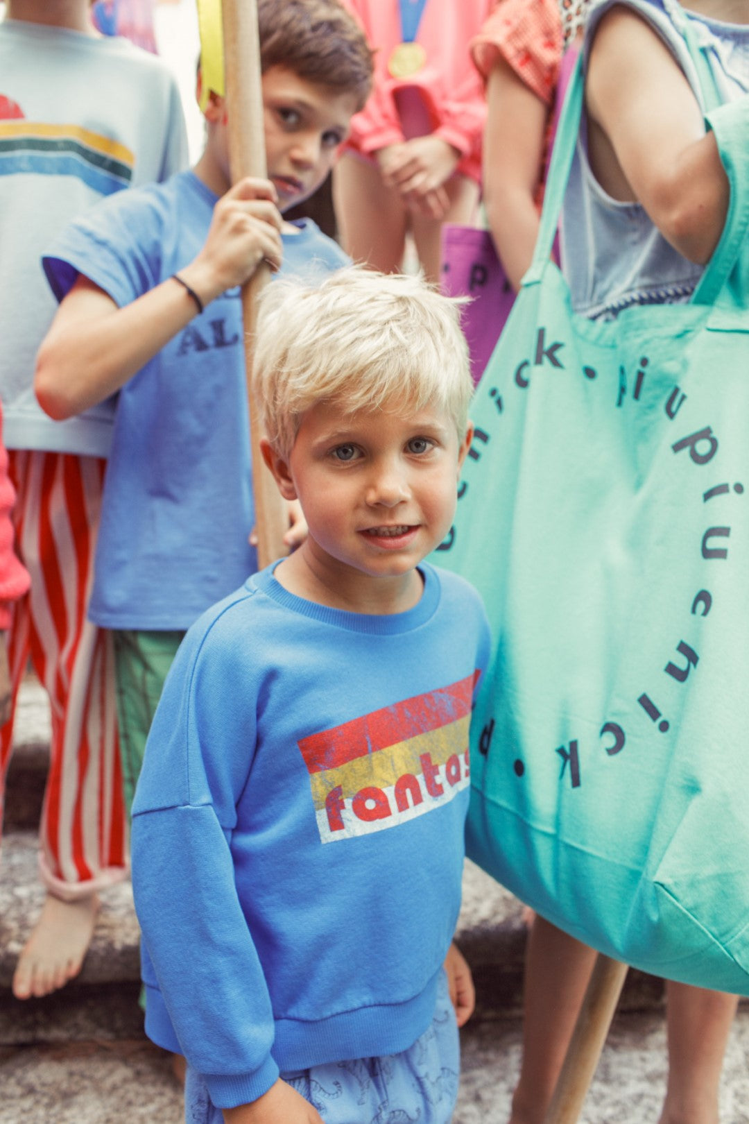 Sweatshirt Blue With Fantastic Print