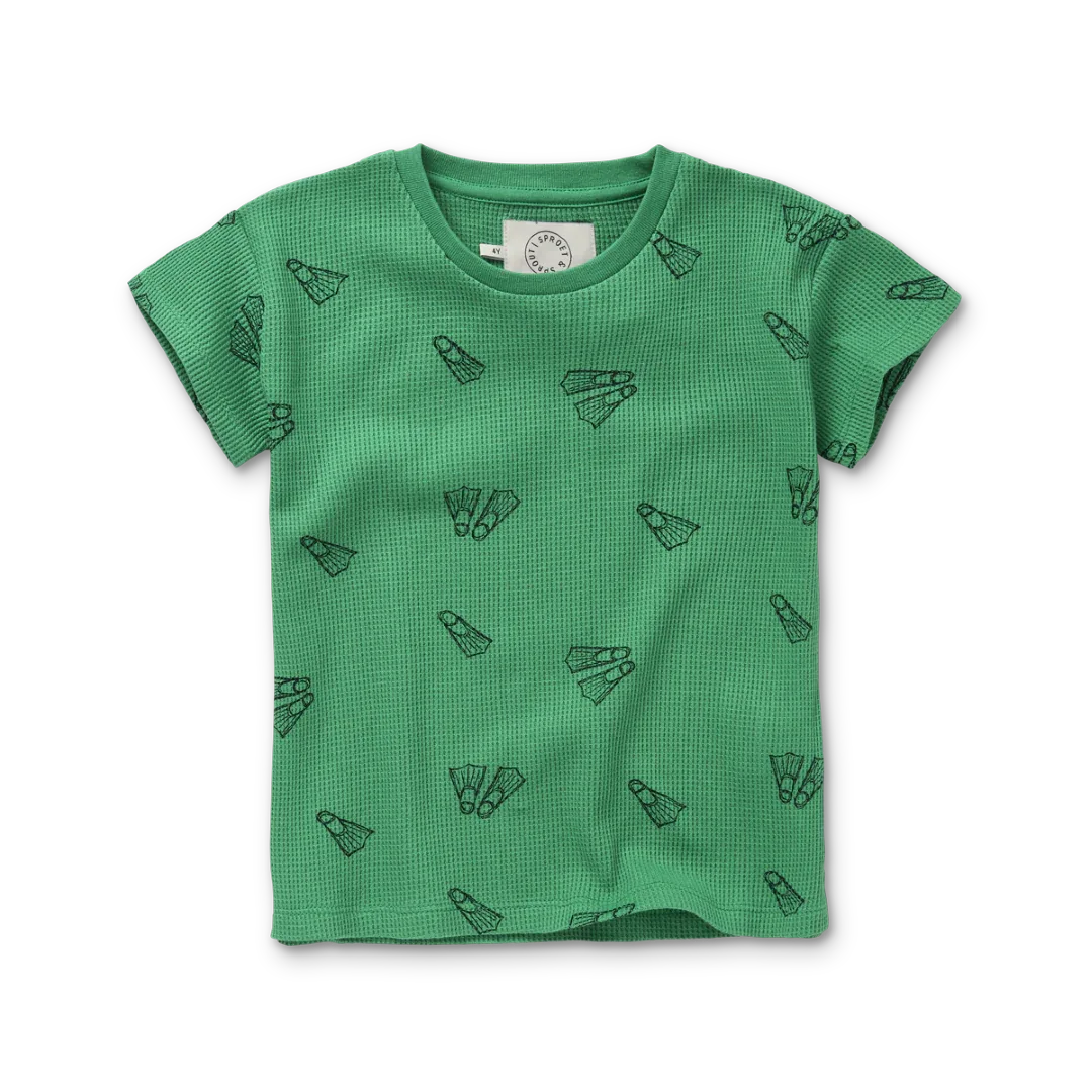 T-shirt Waffle Flippers Print Mint - KDkes