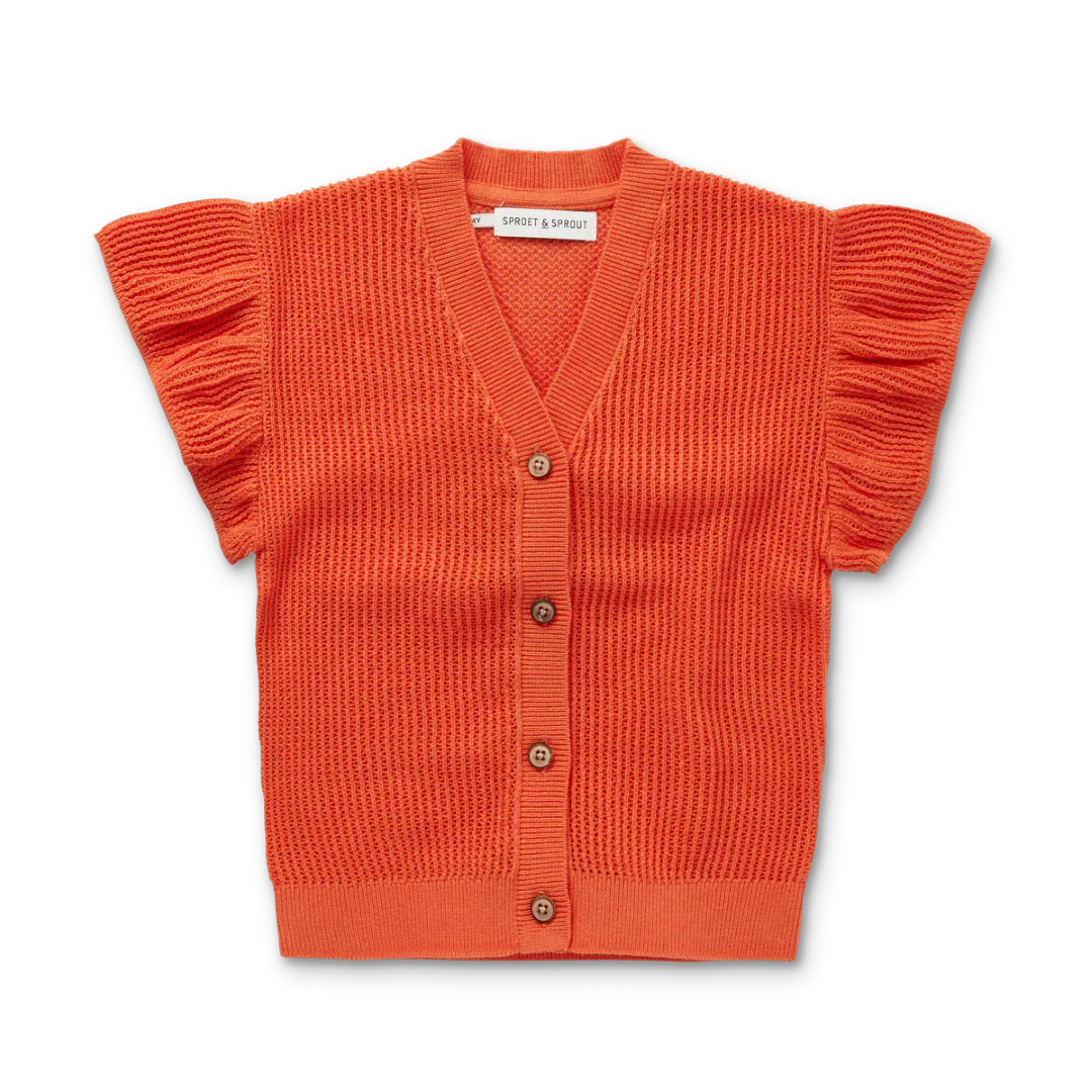 Knitted Girls Cardigan Coral - KDkes