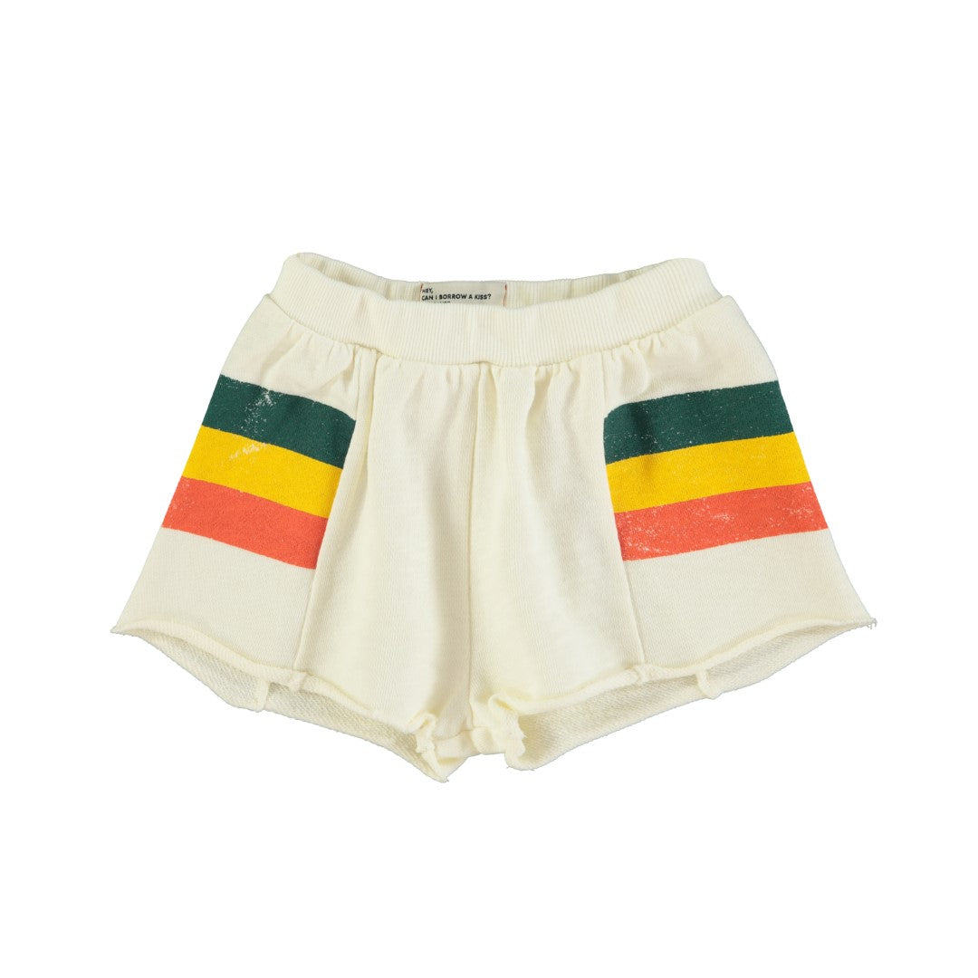 Shorts Ecru With Multicolor Stripes