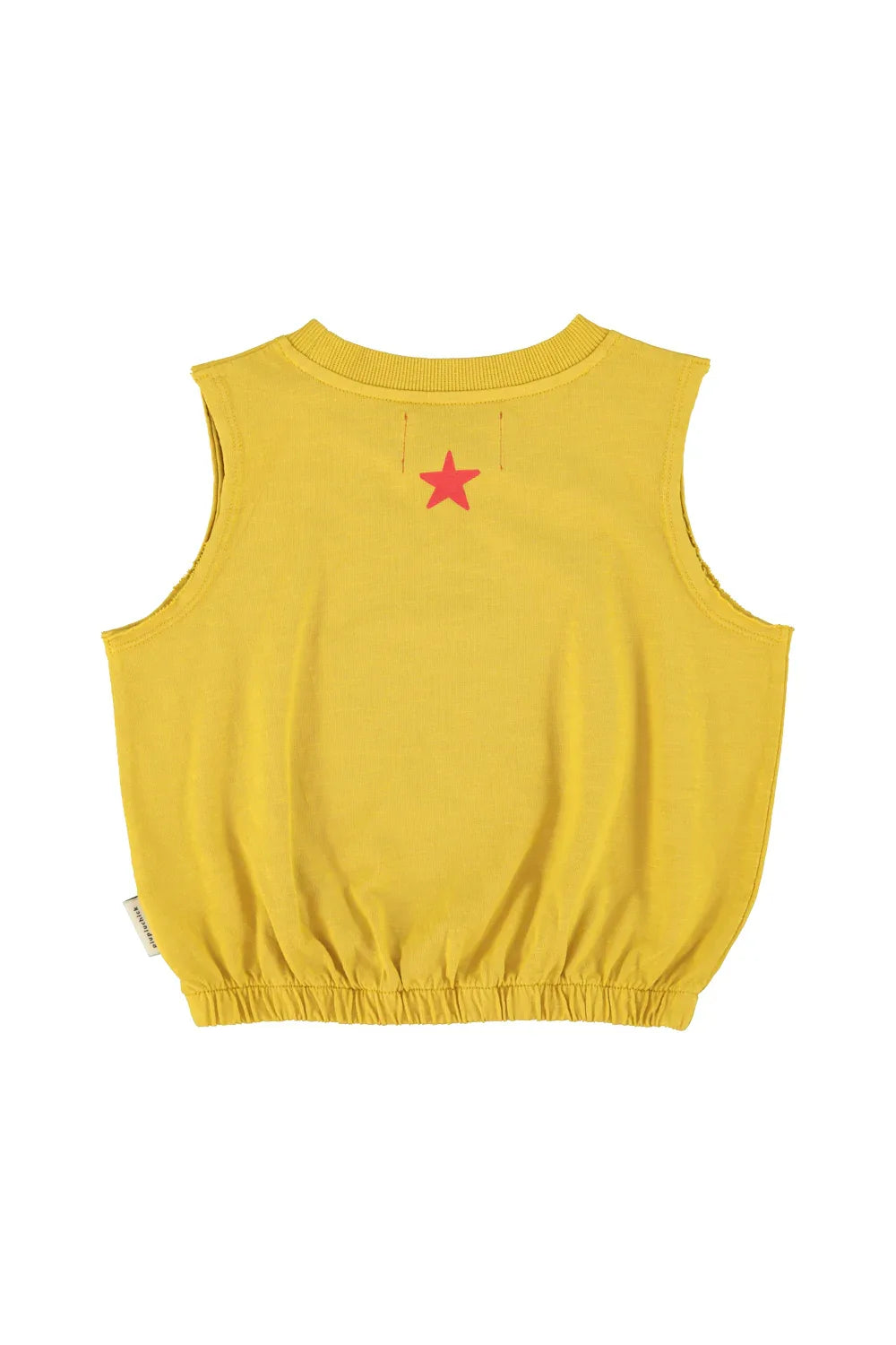 Sleeveless Top Mustard With Apple Print - Piupiuchick