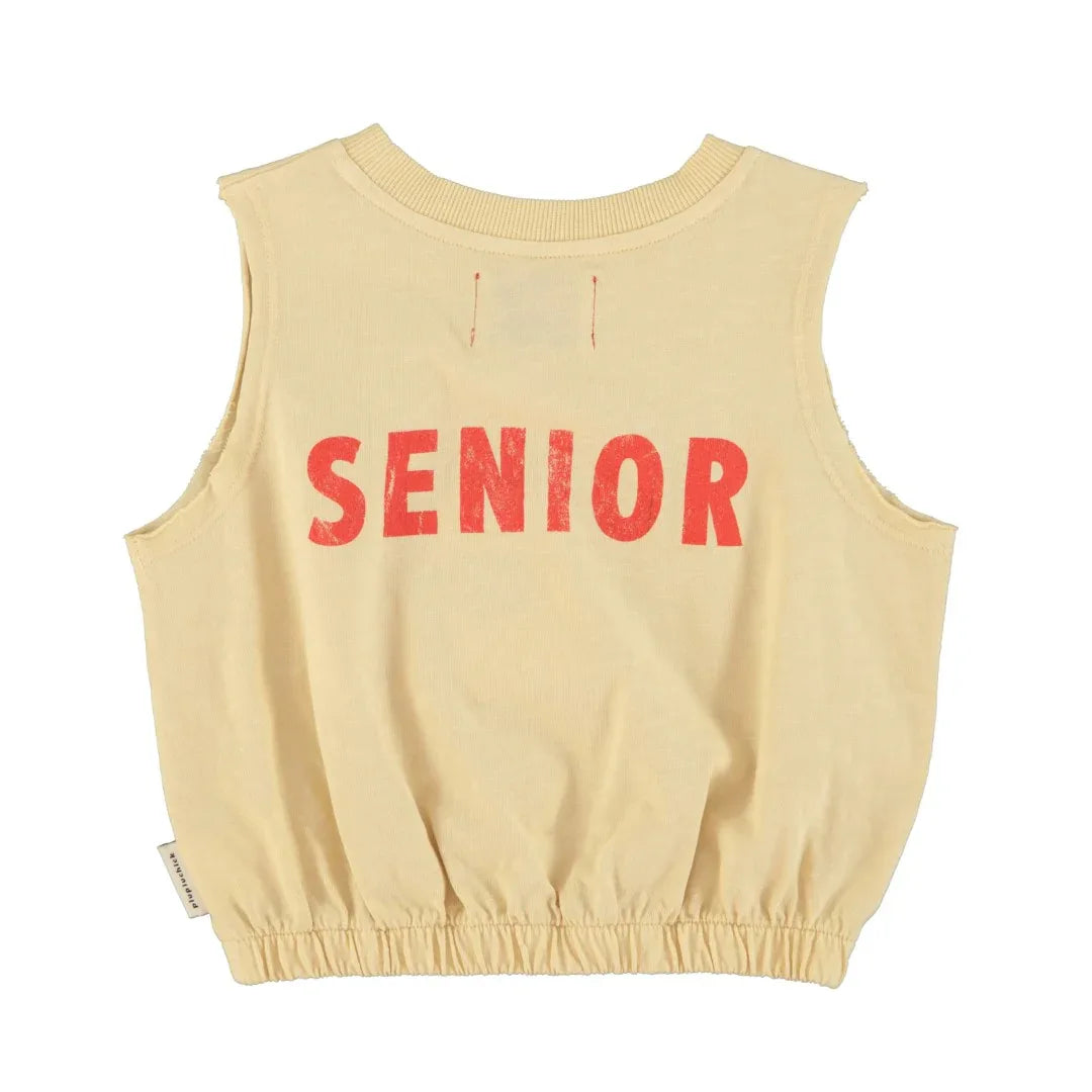 Sleeveless Top Sand With Cherry Print - Piupiuchick