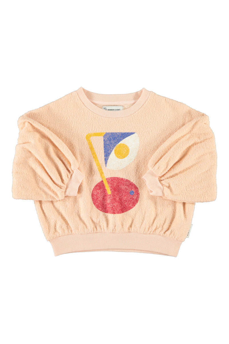 Sweatshirt Ballon Sleeves Light Pink With Desk Lamp Print