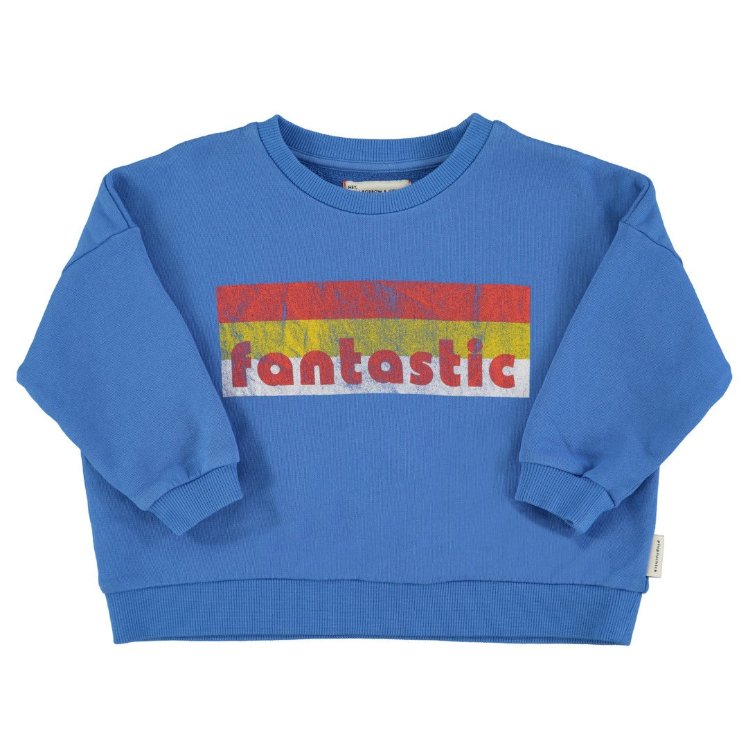 Sweatshirt Blue With Fantastic Print