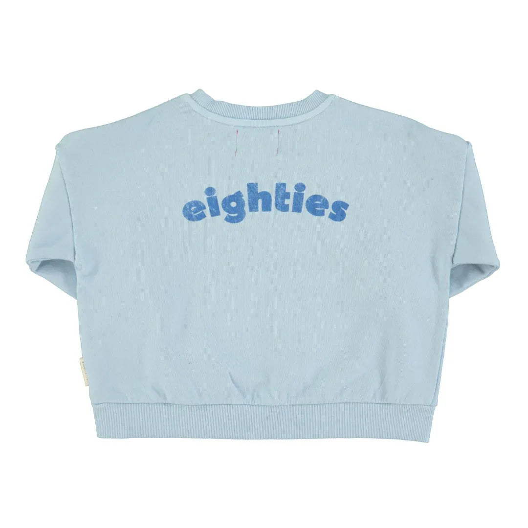 Sweatshirt Light Blue With Multicolor Wave Print - KDkes