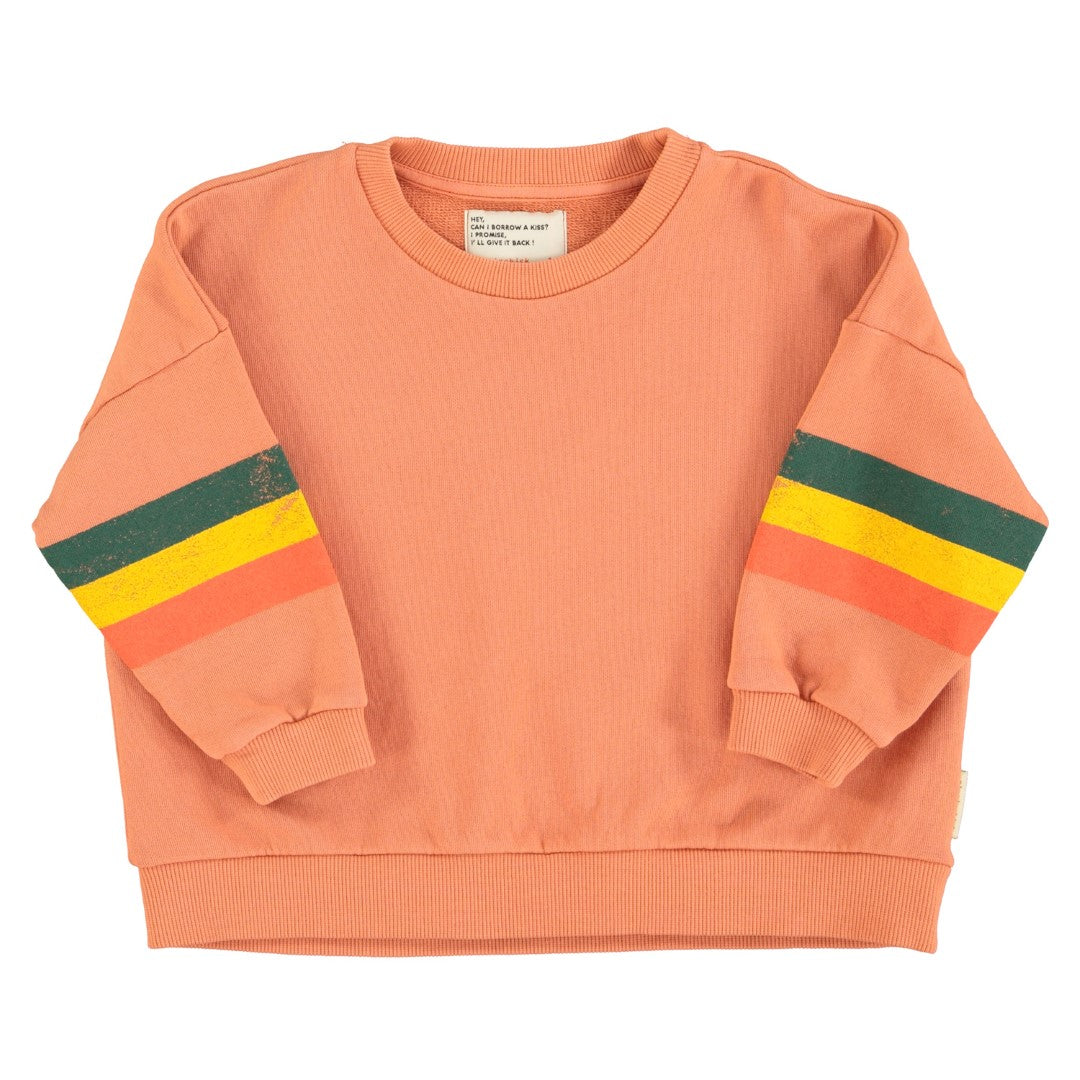 Sweatshirt Peach With Multicolor Stripes