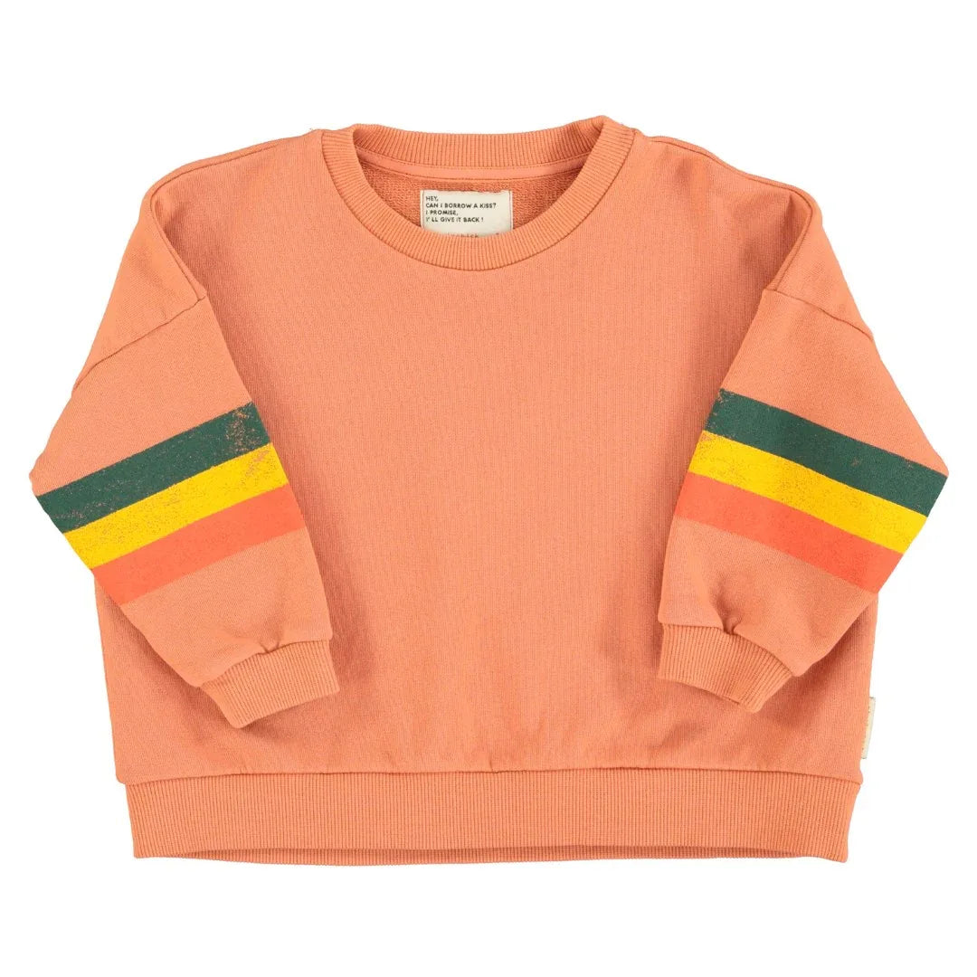 Sweatshirt Peach With Multicolor Stripes - KDkes