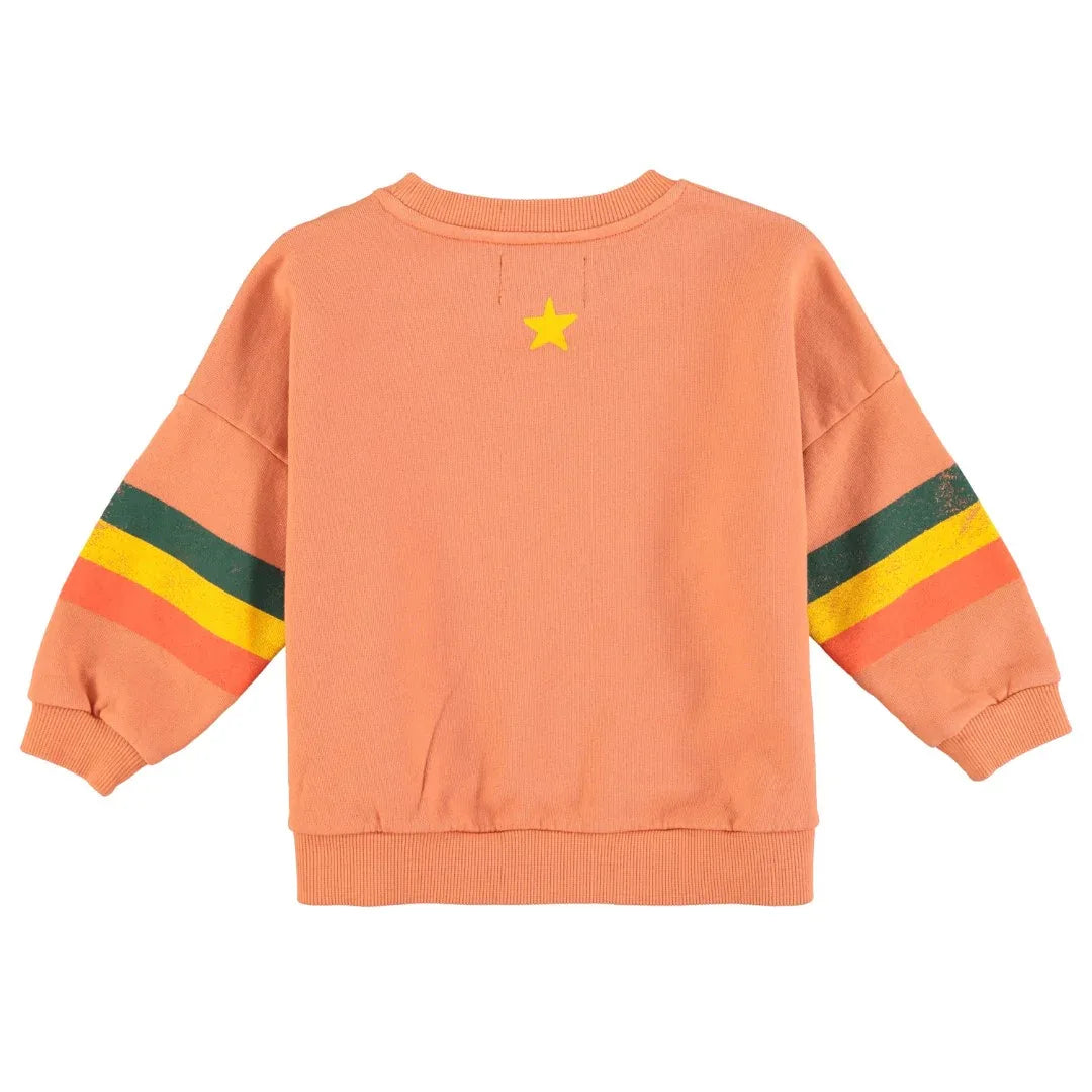 Sweatshirt Peach With Multicolor Stripes - KDkes