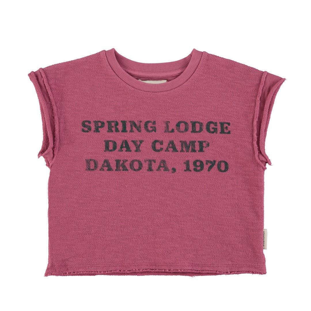 T-Shirt Aubergine With Spring Lodge Print