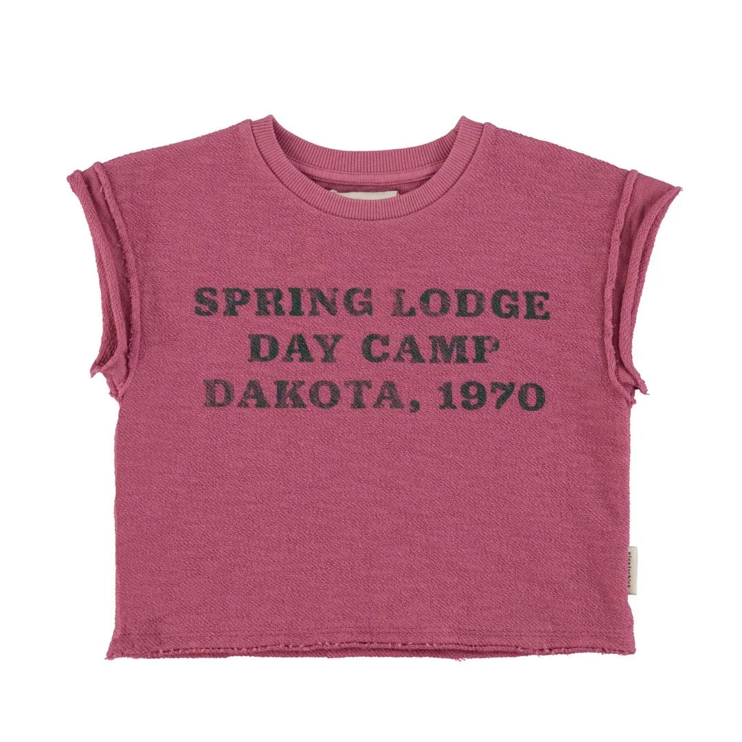 T-Shirt Aubergine With Spring Lodge Print - Piupiuchick