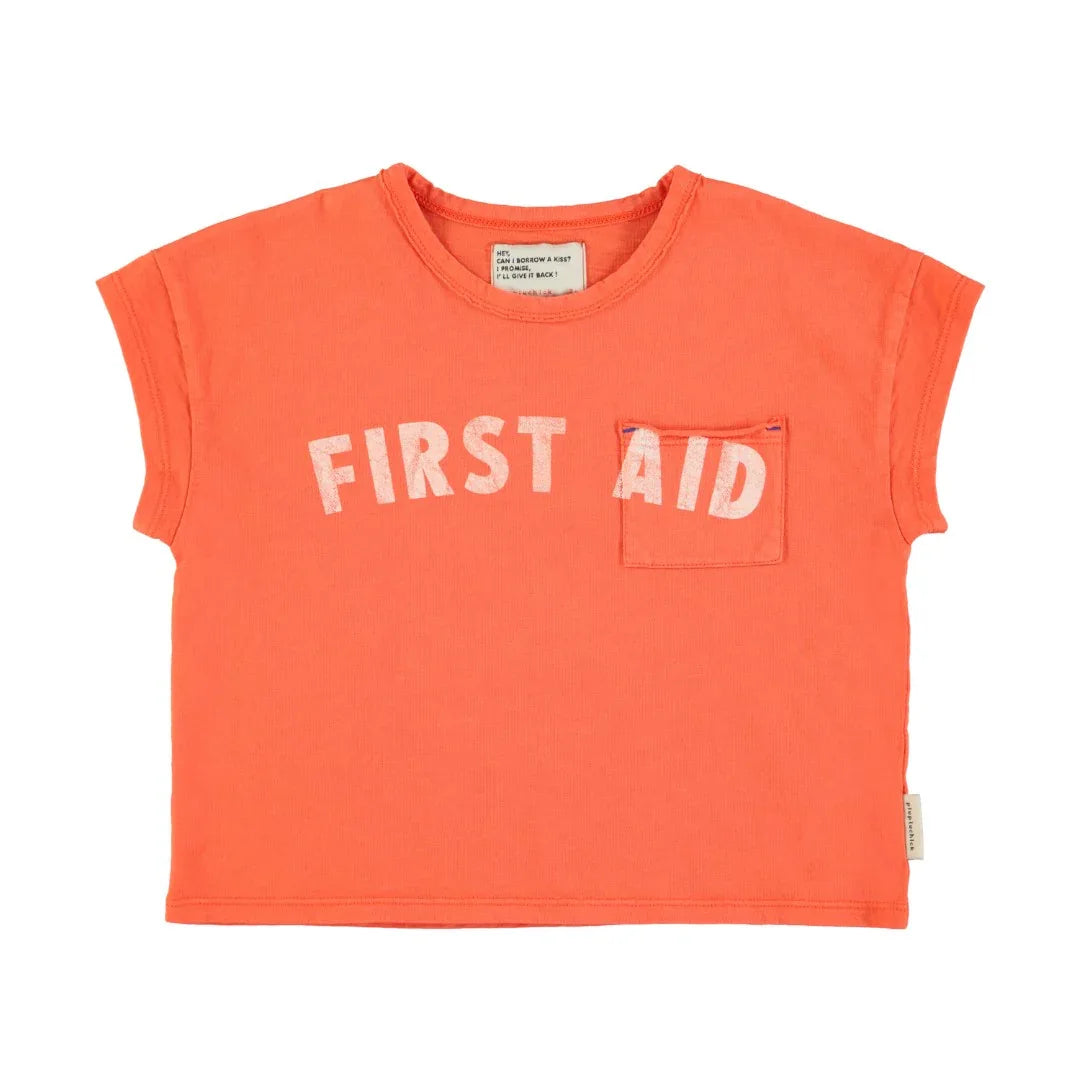 T-Shirt Orange With First Aid Print - Piupiuchick