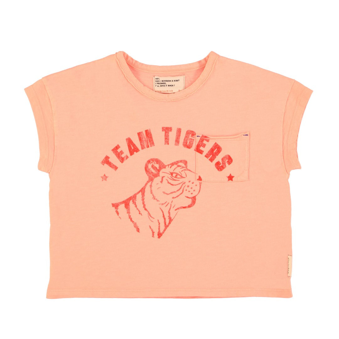 T-Shirt Pink With Tiger Print