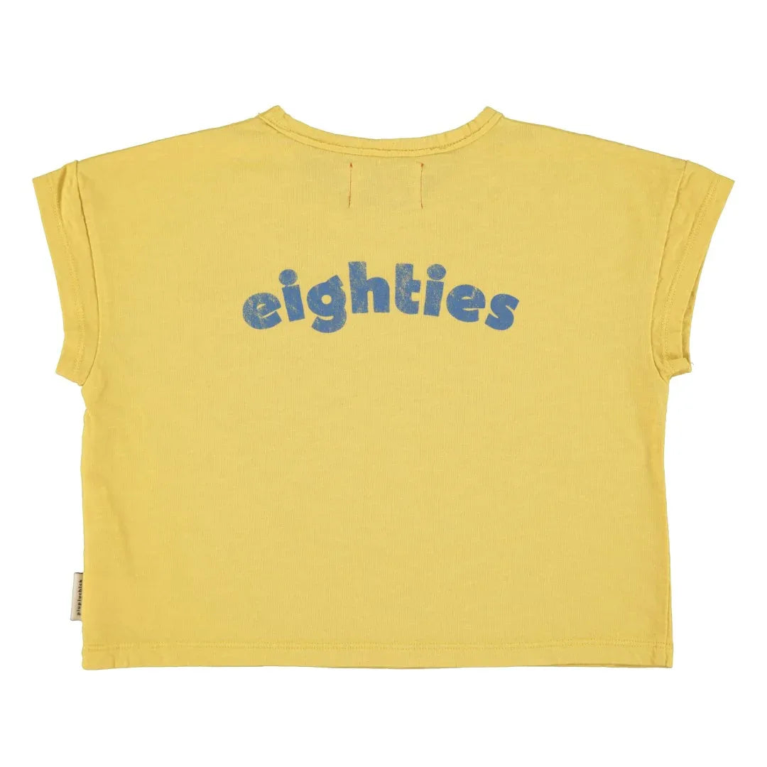 T-Shirt Yellow With Multicolor Wave Print - Piupiuchick